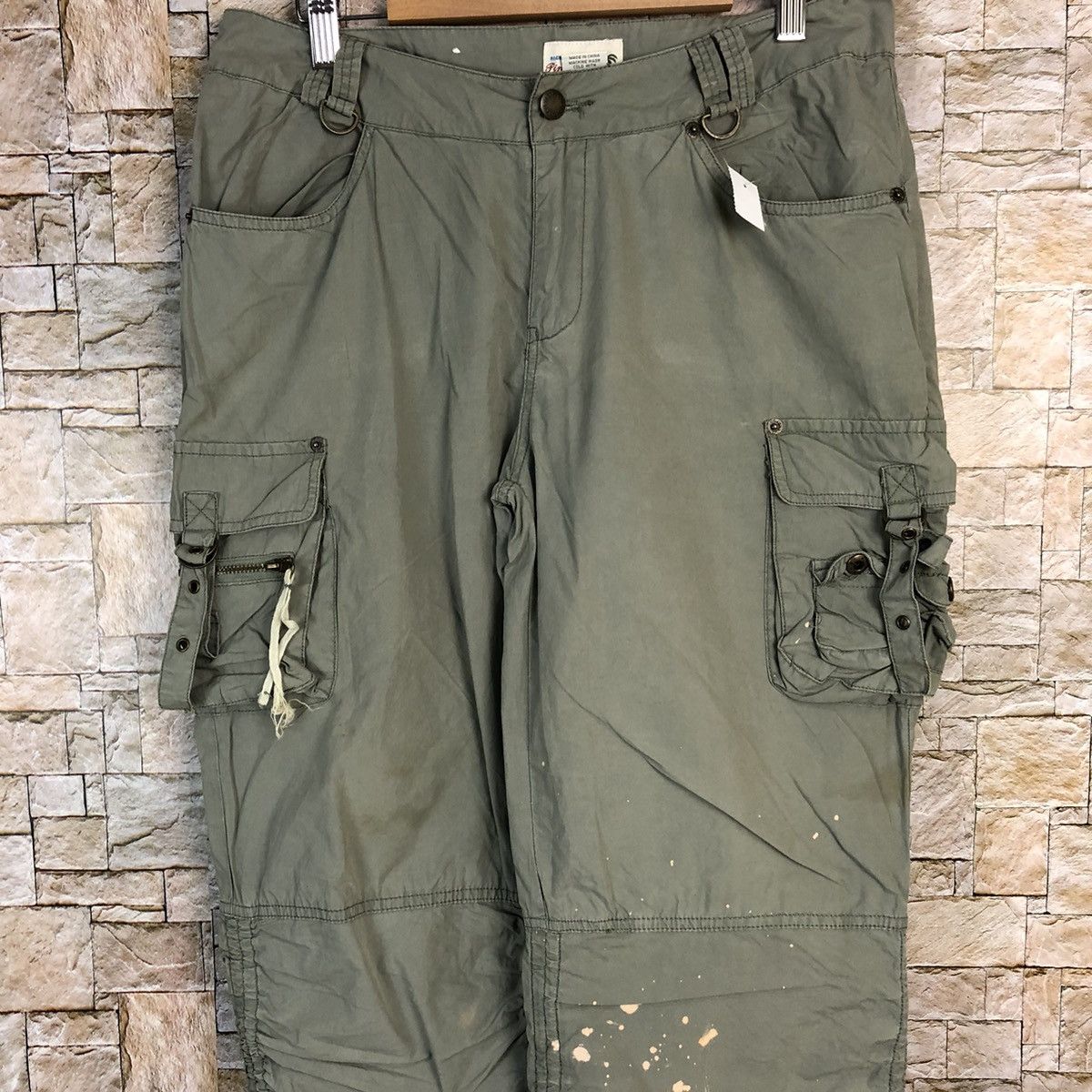 Japanese Brand Pinky Girl Green Cropped spring cargo Pants #A743 Size 29" - 5 Thumbnail
