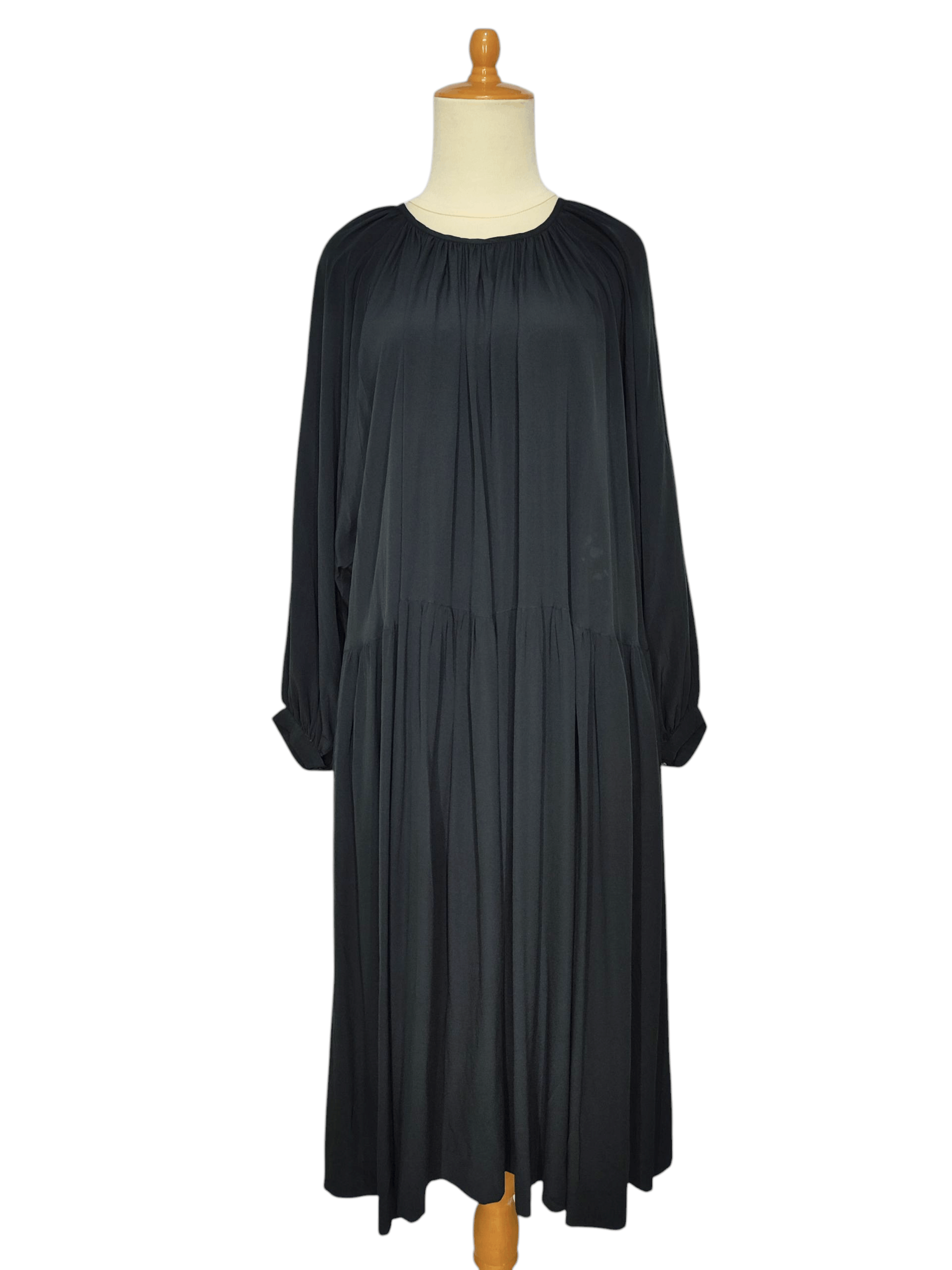 Comme des Garcons ARCHIVE📕 90s CDG Pleated Sculptural Gathered Monastic Dress Size L / US 10 / IT 46 - 1 Thumbnail