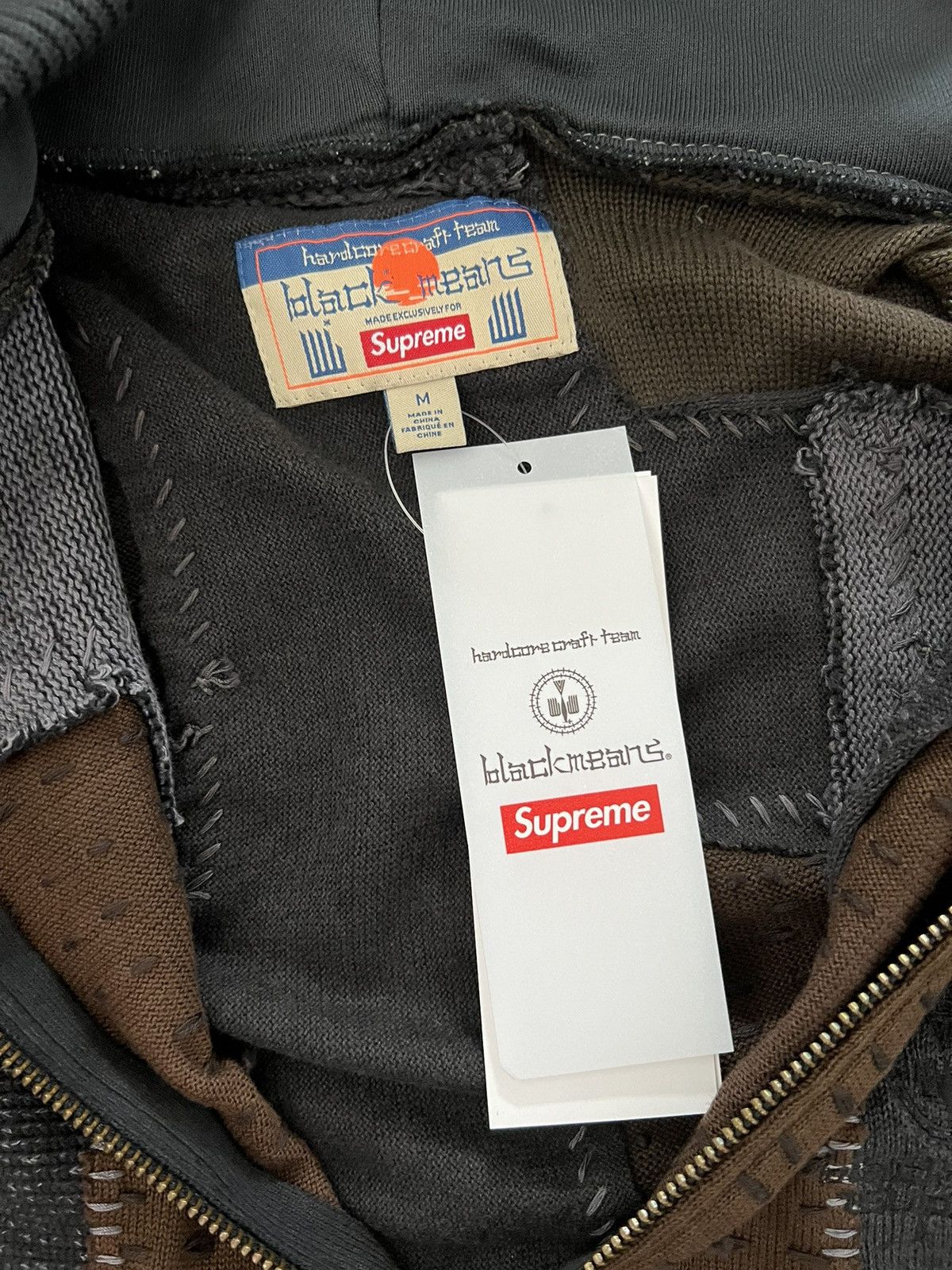 Blackmeans × Supreme Supreme x Blackmeans Patchwork Zip Up Hooded Sweater Size US M / EU 48-50 / 2 - 3 Thumbnail