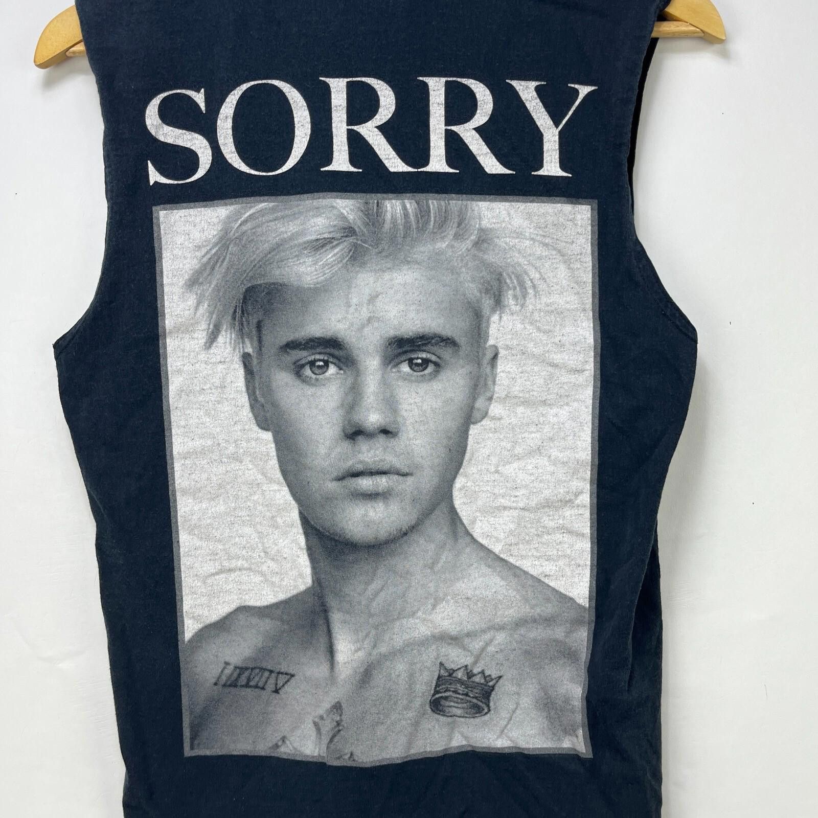Gildan Justin Bieber Sorry Tour Tank Top Shirt Medium Sleeveless Size US M / EU 48-50 / 2 - 2 Thumbnail