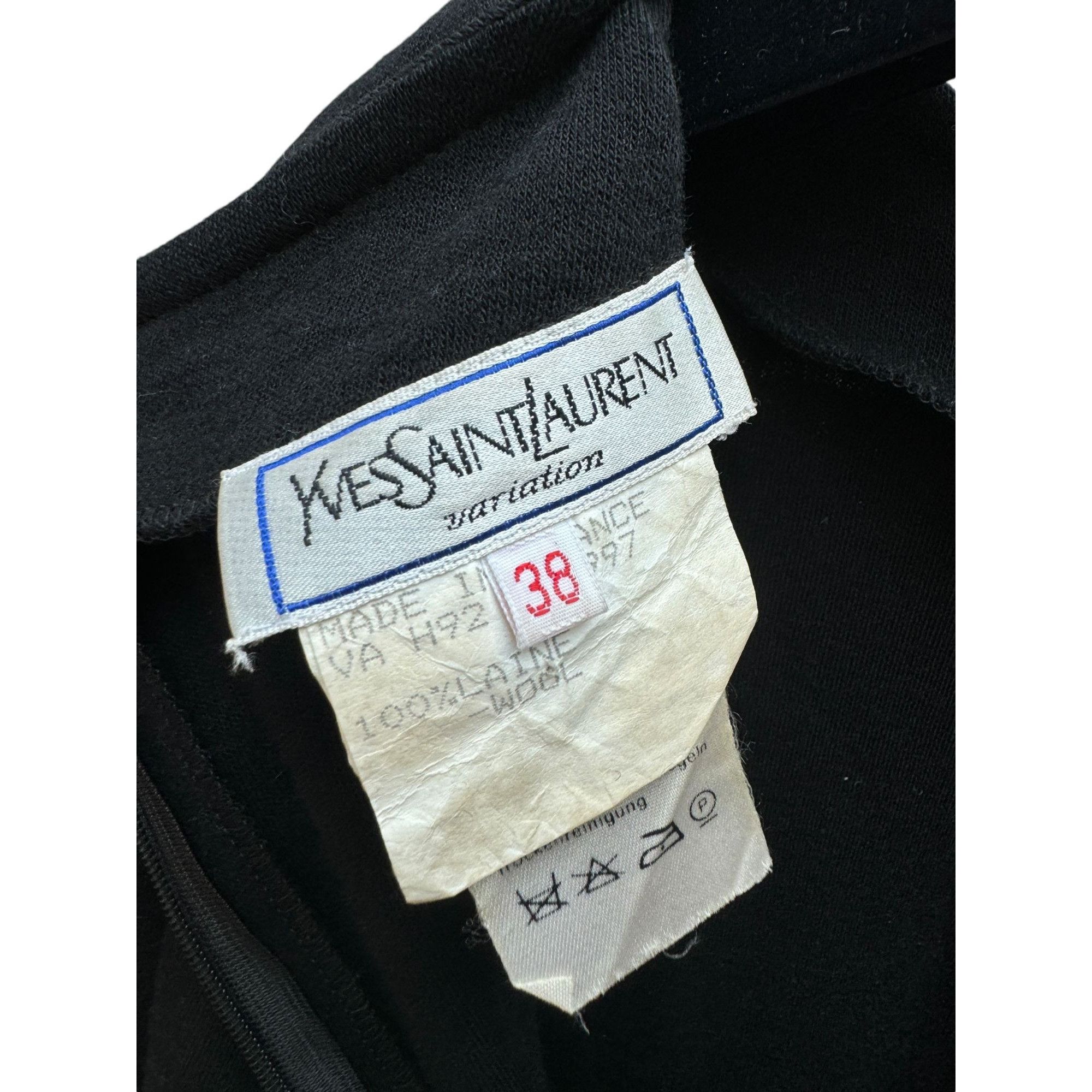 Yves Saint Laurent Vintage Hiver 1992 Black Wool Dress Size S / US 4 / IT 40 - 6 Thumbnail