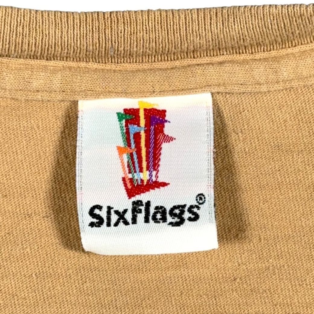 Vintage VINTAGE Six Flags Shirt Adult 2XL Brown T-Shirt Crew Neck Short Sleeve Cotton" Size US XXL / EU 58 / 5 - 3 Thumbnail