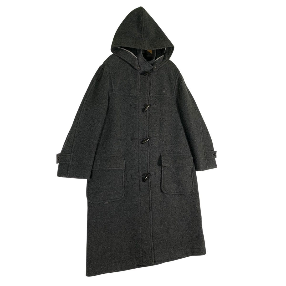 Japanese Brand Vintage Papas Duffle Coat Wool Hoodie Toggle Button Jacket Size US L / EU 52-54 / 3 - 3 Thumbnail