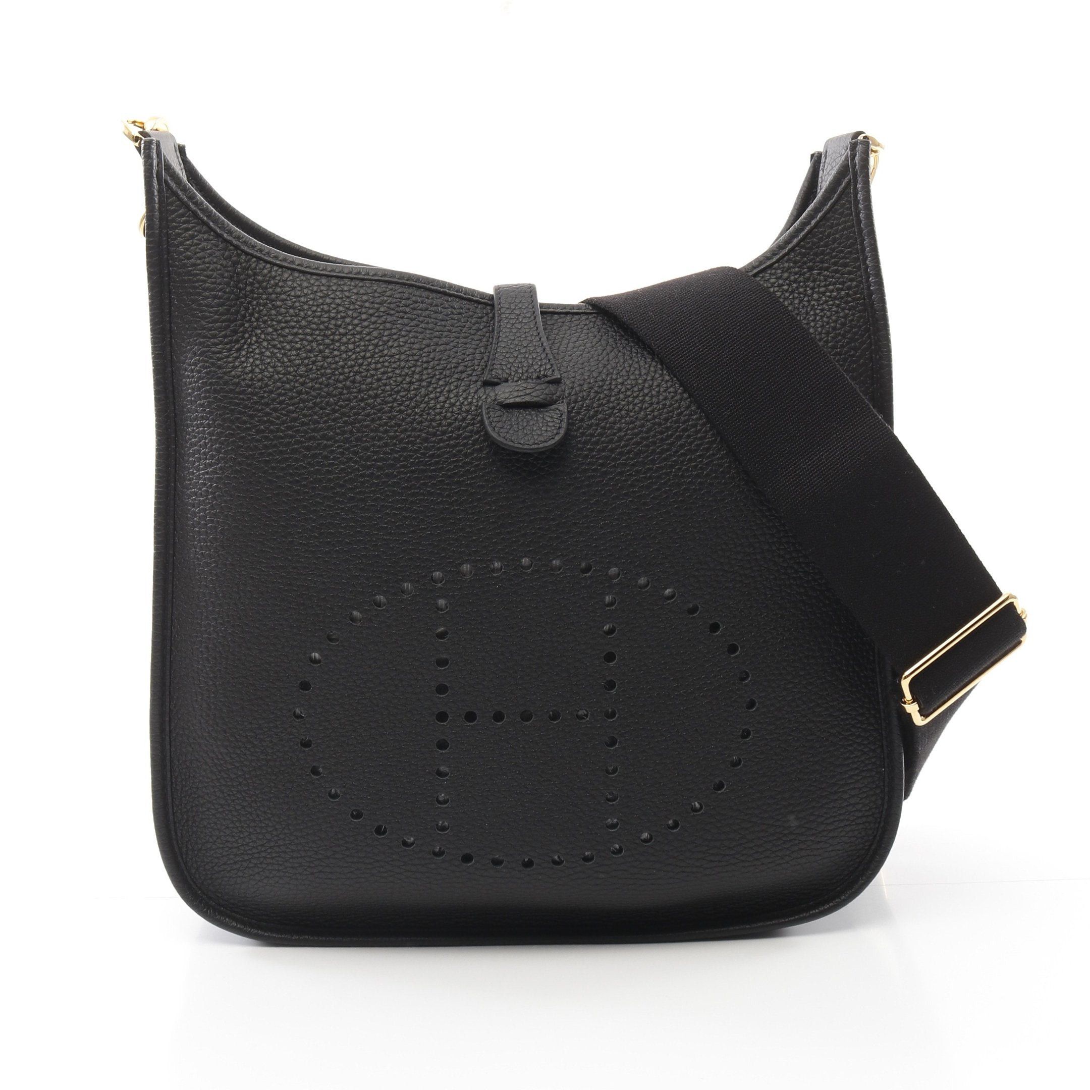 Hermes Hermes Evelyn 3 Troyes Pm Shoulder Bag Clemence Leather Black Gold Hardware B Stamp Size ONE SIZE - 1 Thumbnail