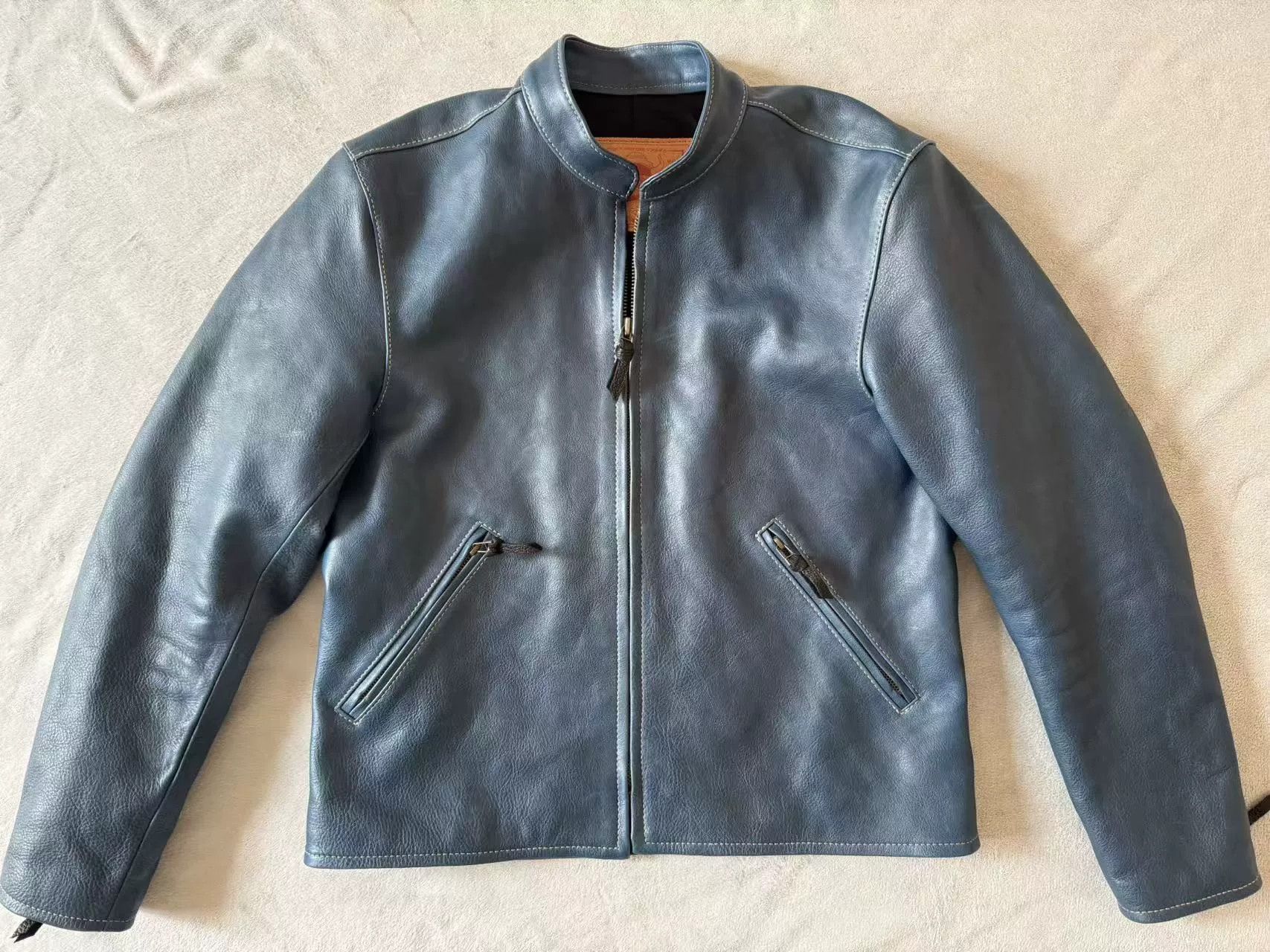 Other Tenjin Works JT01 Cobalt Blue Leather Jacket Size US XS / EU 42 / 0 - 1 Thumbnail