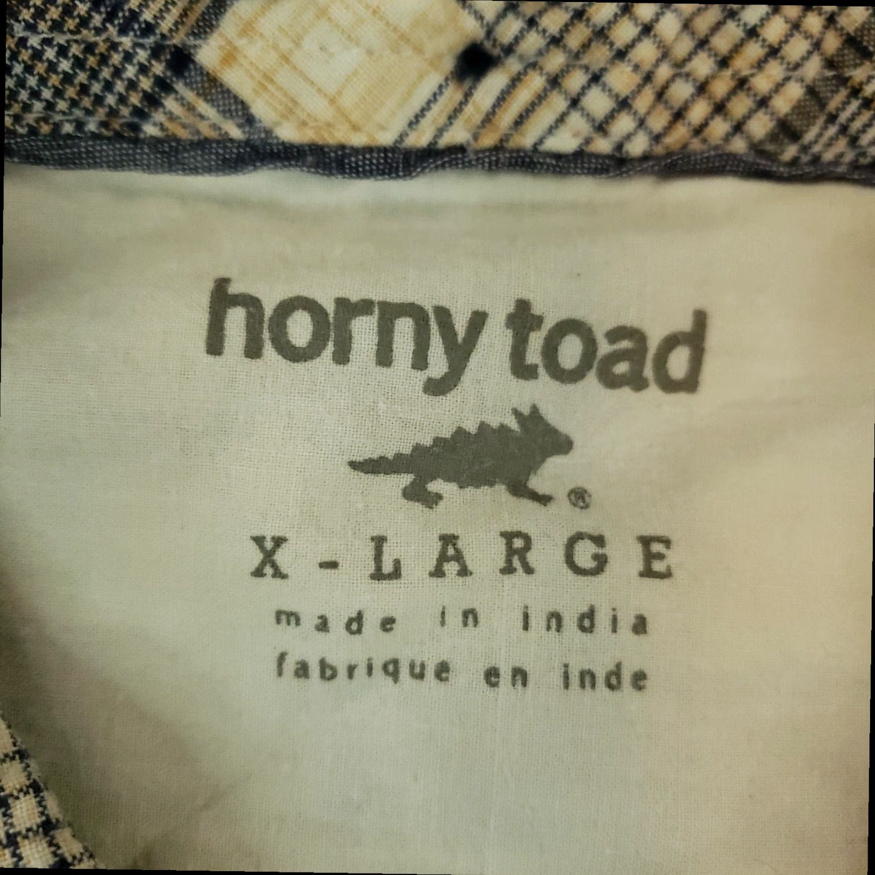 Vintage Horny Toad Button Up Shirt Mens Extra Large Beige Gray Plaid Short Sleeve Casual Size US XL / EU 56 / 4 - 5 Thumbnail