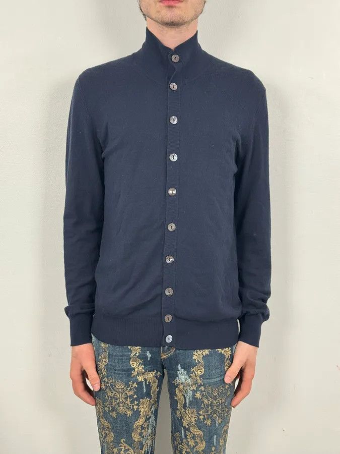 Dolce & Gabbana SS2008 Dolce & Gabbana Navy Wool Classy Cardigan Size US M / EU 48-50 / 2 - 2 Thumbnail