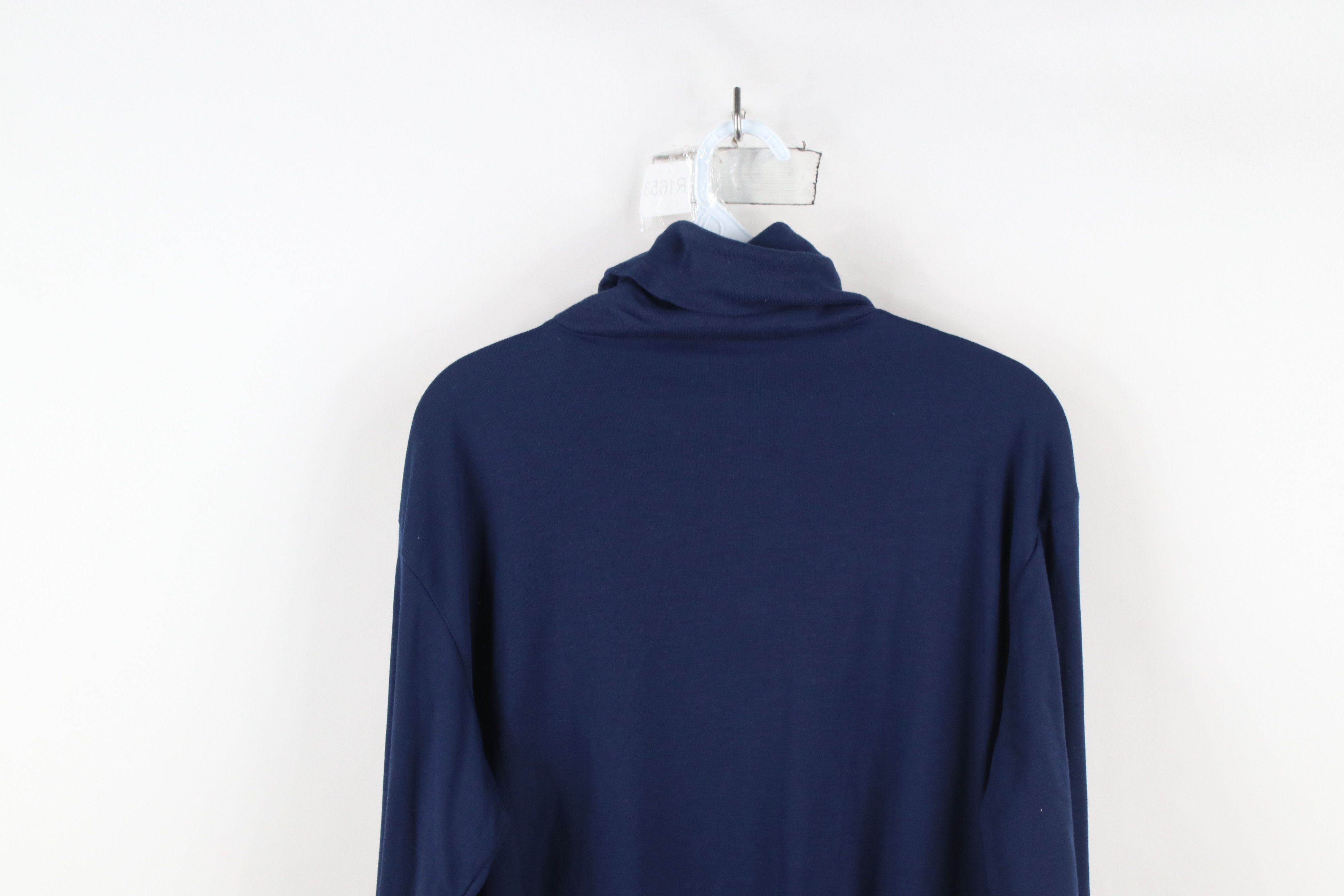 Vintage Vintage 90s Streetwear Long Sleeve Turtleneck T-Shirt Blue Size US XL / EU 56 / 4 - 8 Thumbnail