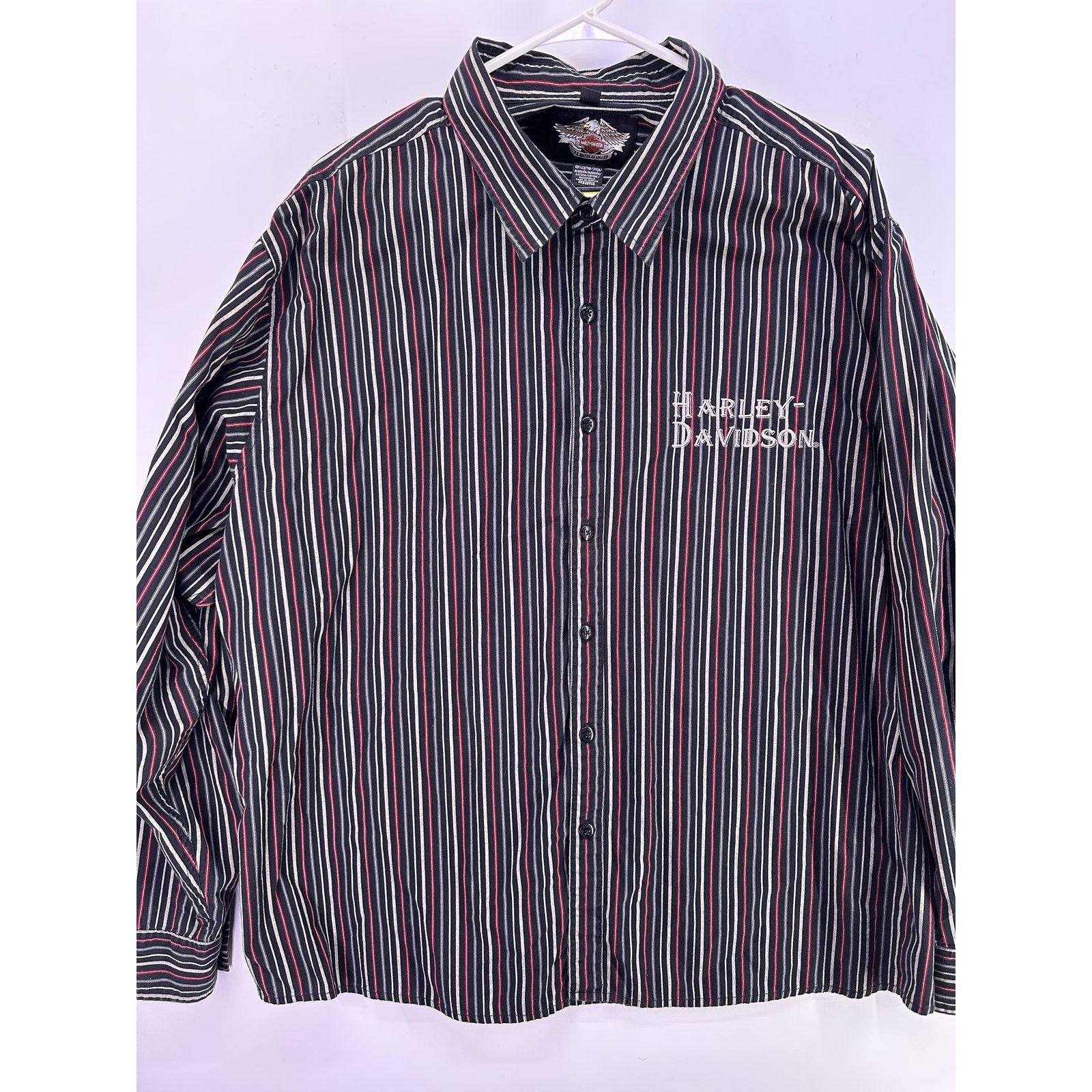 Harley Davidson Harley Davidson Striped Button Shirt Long Sleeve Size 3xl Size US XXL / EU 58 / 5 - 4 Thumbnail