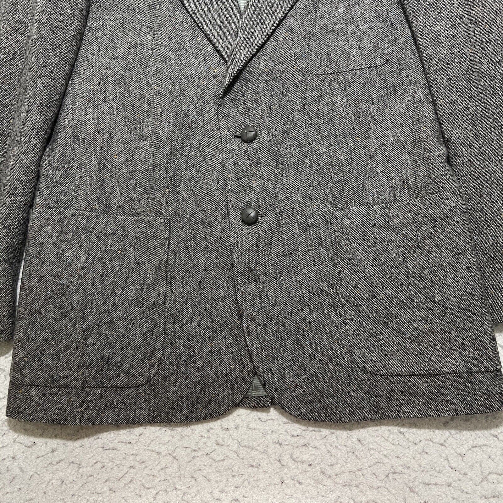 Stafford Options by Stafford Tweed Virgin Wool Sport Coat Elbow Pads Size 42R - 5 Thumbnail