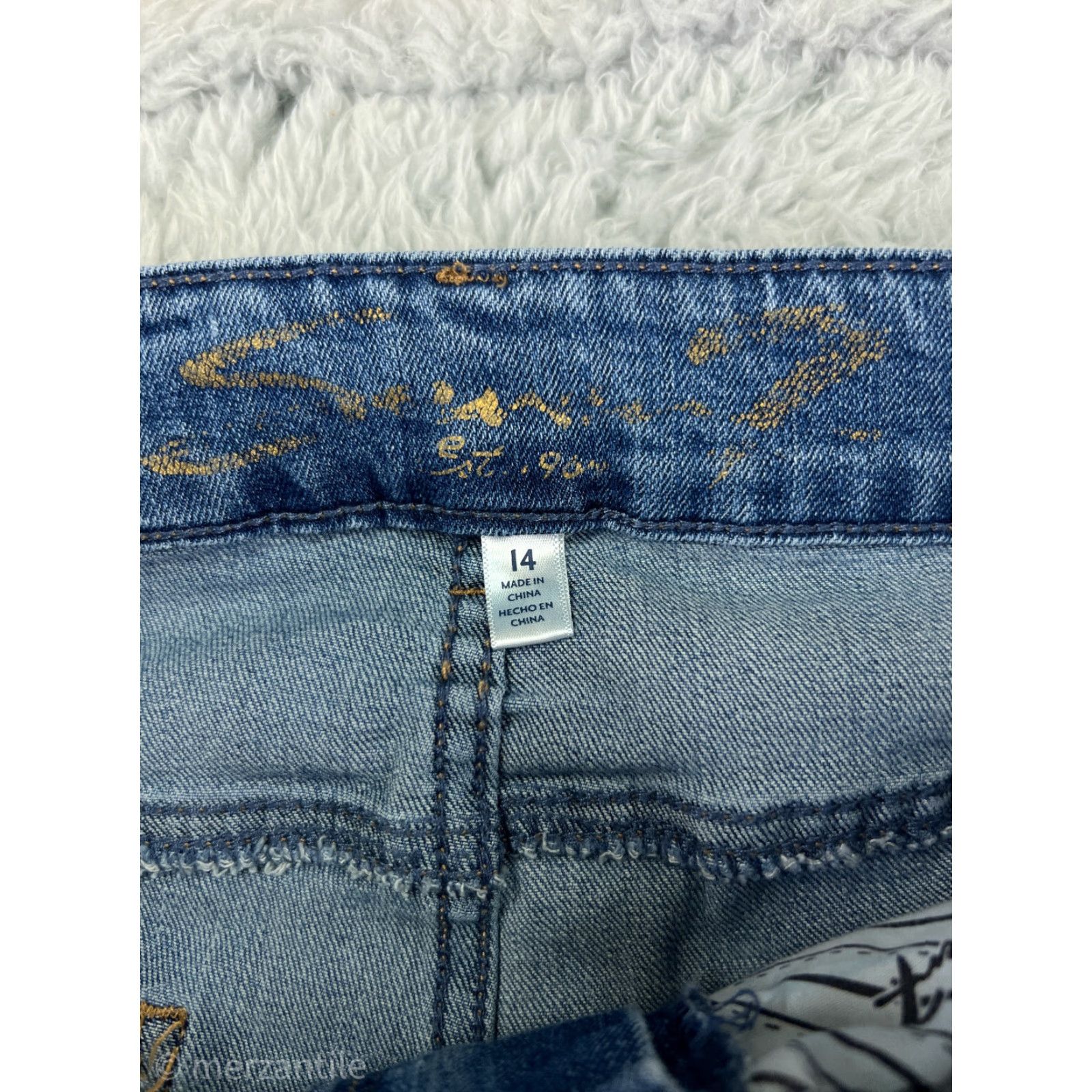 Vintage Seven7 Jeans Womens Jeans Slim High Rise Blue Denim 14 Slim Straight 5-Pocket Size 36" / US 14 / IT 50 - 4 Thumbnail