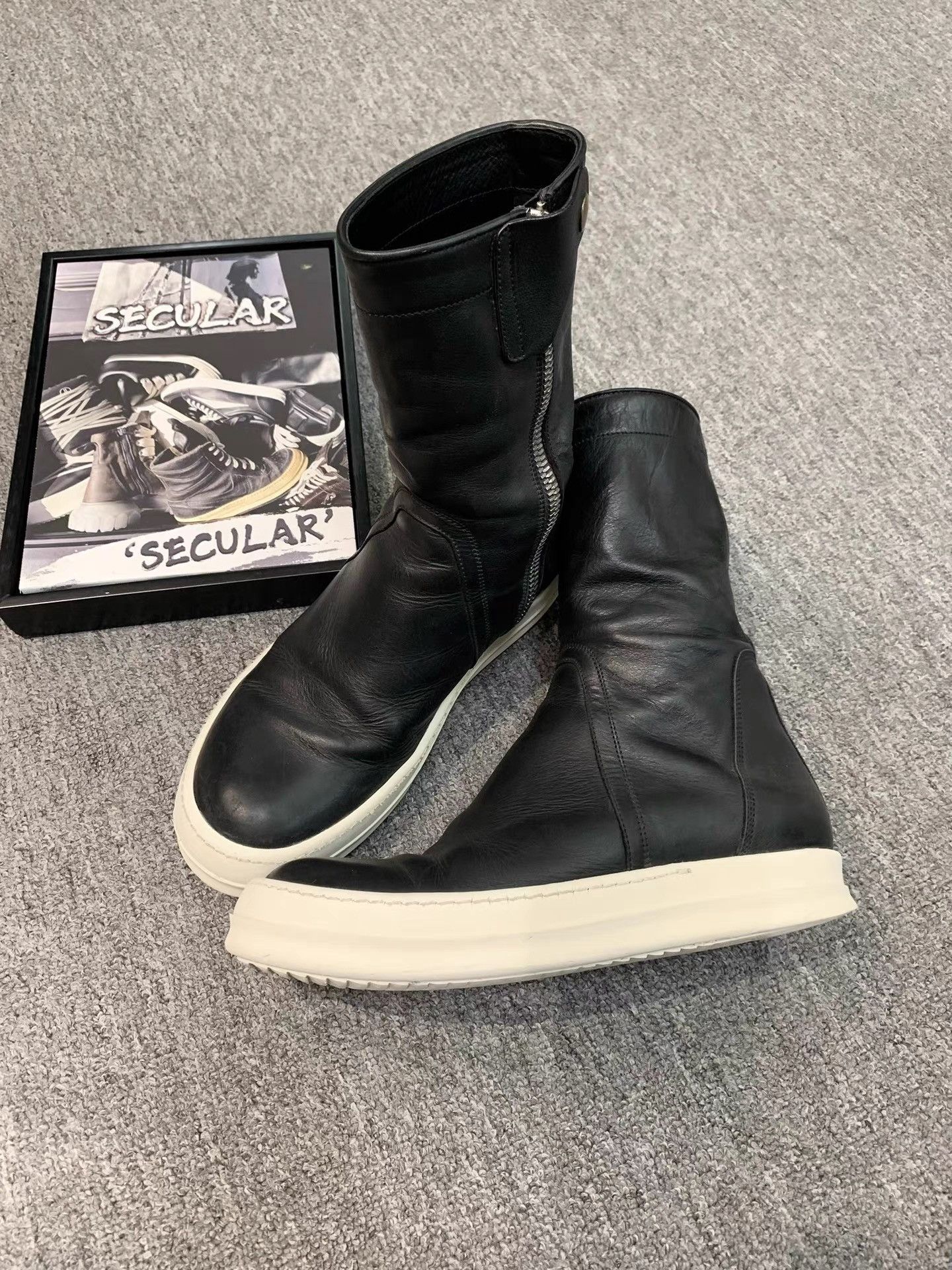 Rick Owens Rick Owens Main Line Leather Mid Boots K34 Size US 7 / EU 40 - 2 Thumbnail