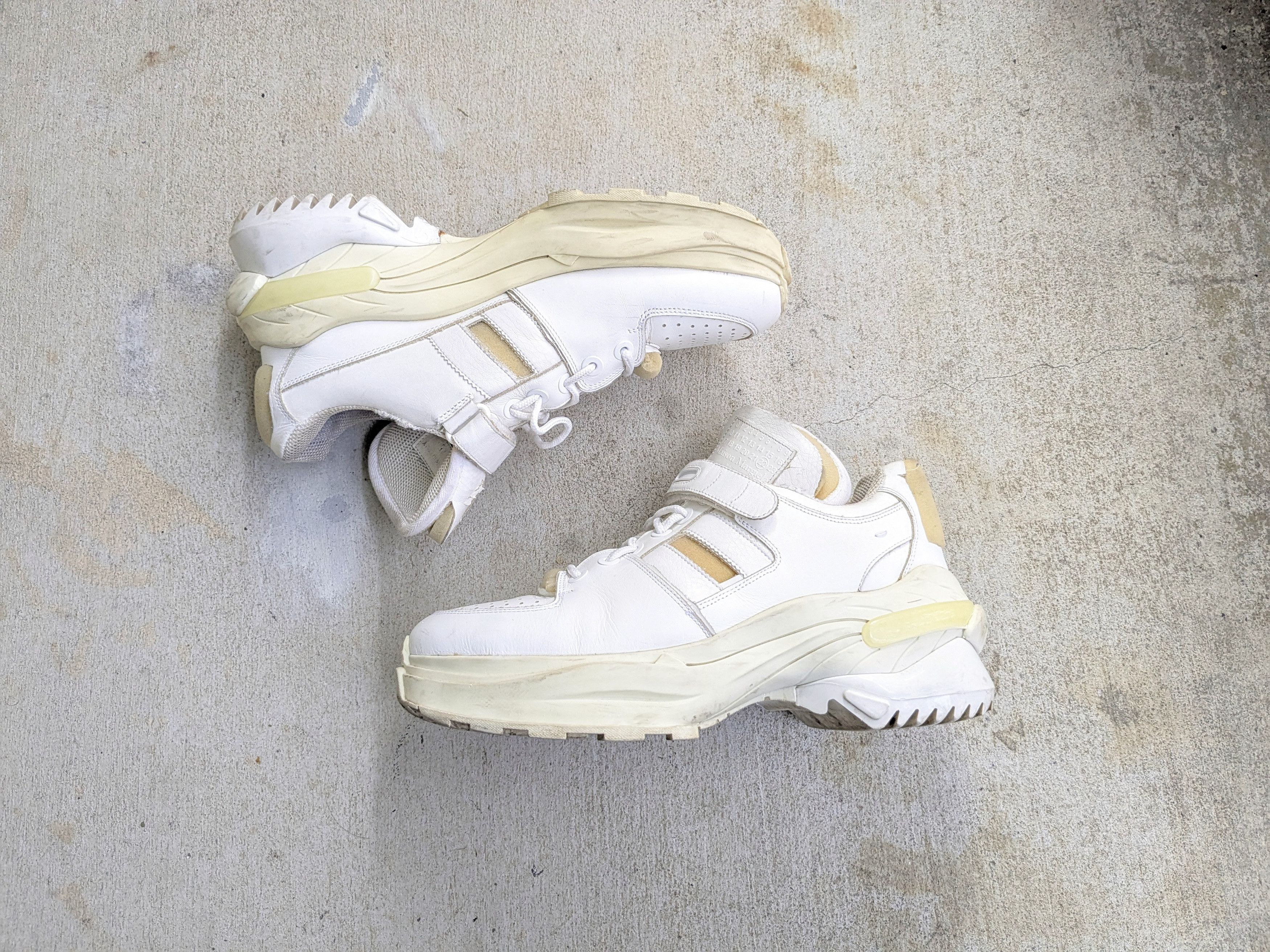 Maison Margiela Maison Margiela Retrofit Sneakers White 12 45 Leather Size US 12 / EU 45 - 1 Thumbnail