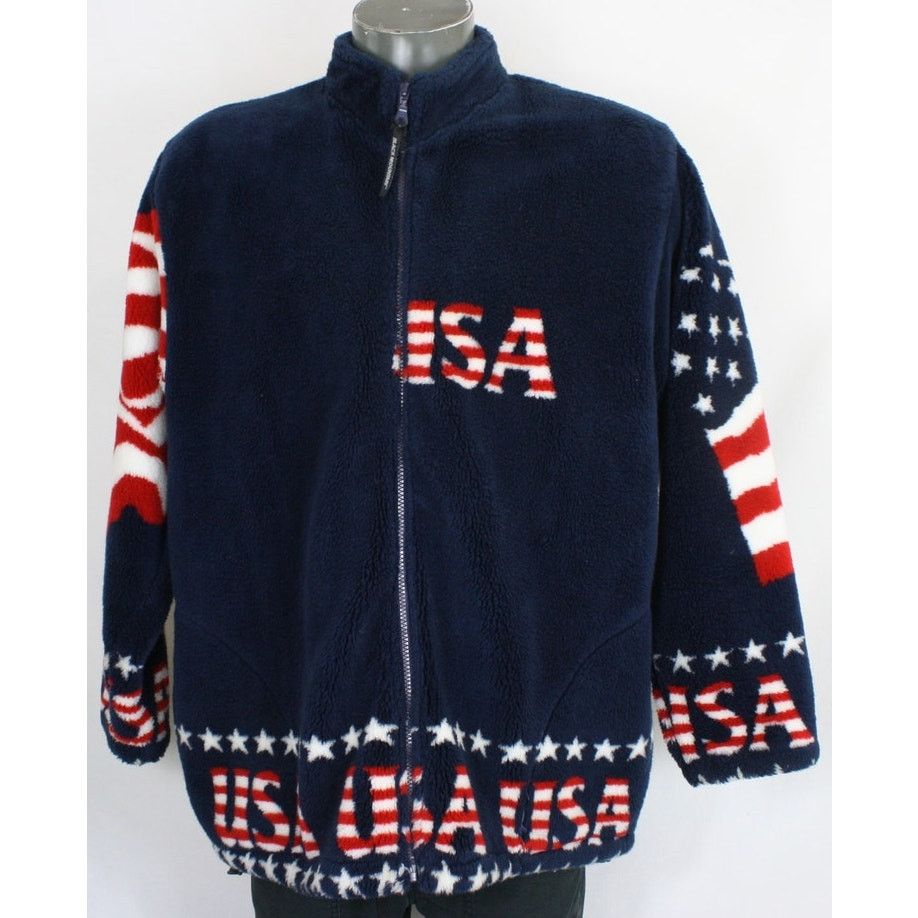 Vintage Vintage Black Mountain USA Flag Fleece Jacket Mens XL Size US XL / EU 56 / 4 - 2 Thumbnail