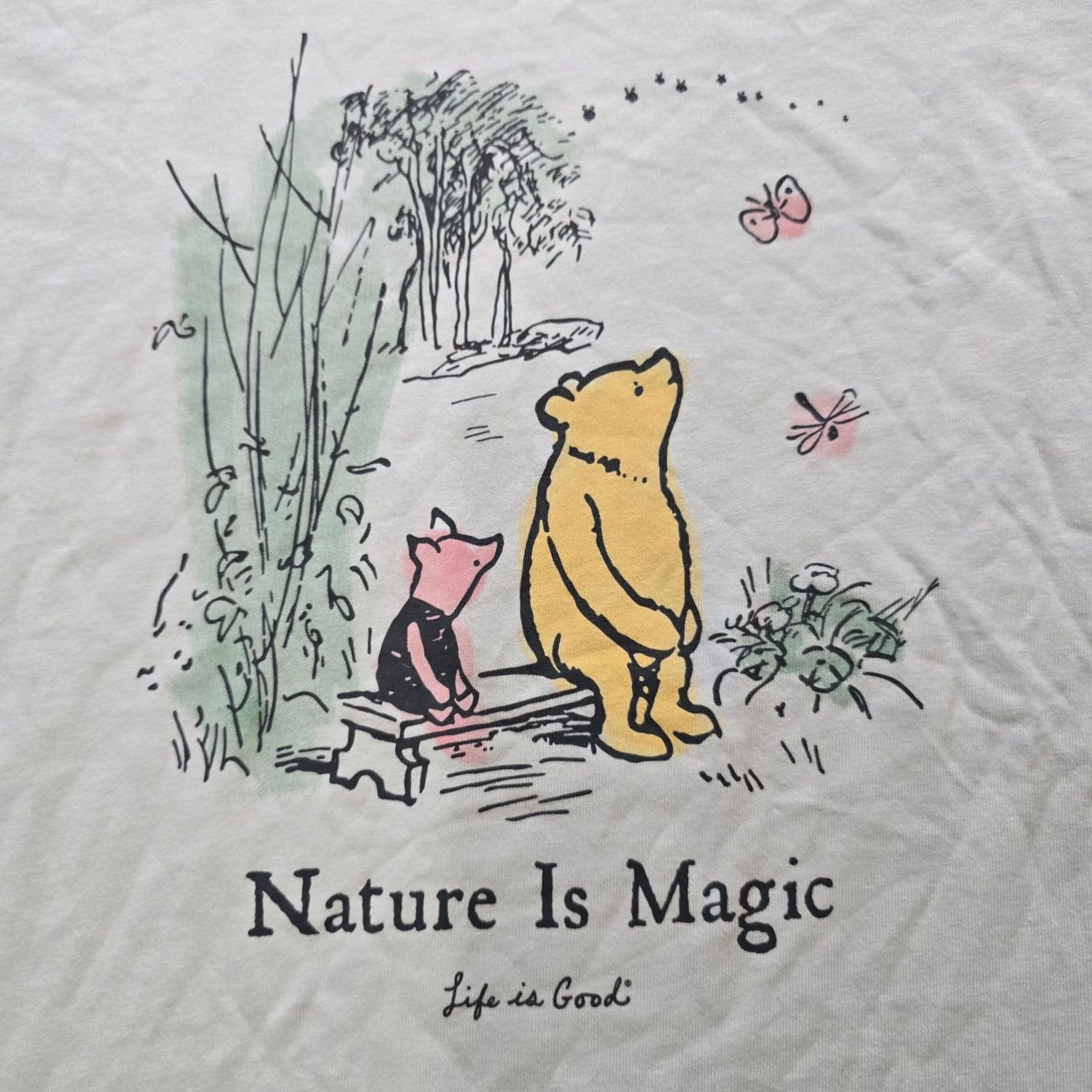 Disney Disney Winnie The Pooh Piglet Nature Crew Neck Short Sleeve T-Shirt Womens Medium White Casual Shirt Size M / US 6-8 / IT 42-44 - 4 Thumbnail