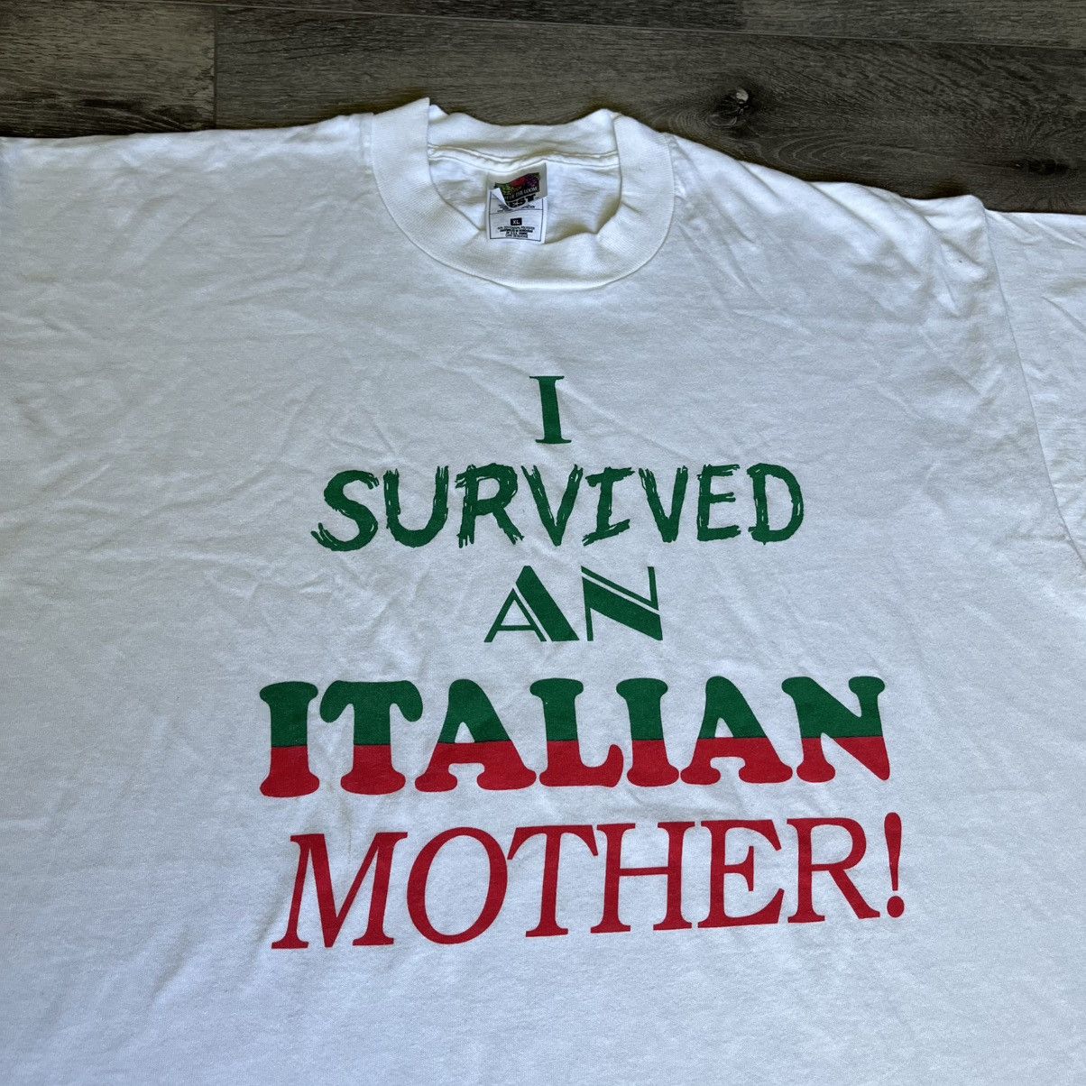Other × Vintage Vintage 90s I Survived an Italian Mother Humor Logo T Shirt Size US XL / EU 56 / 4 - 2 Thumbnail