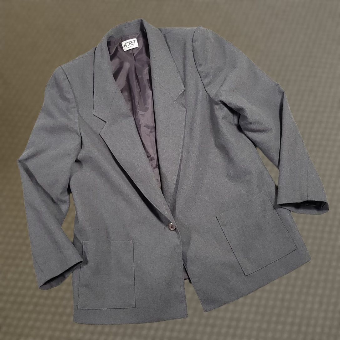 Vintage VINTAGE Koret Blazer Jacket Women 18 Gray Wool Blend 1 Button Shoulder Pads USA Blazer Women 18 Gray Wool Blend Medium? Size XXL / US 16-18 / IT 52-54 - 1 Thumbnail