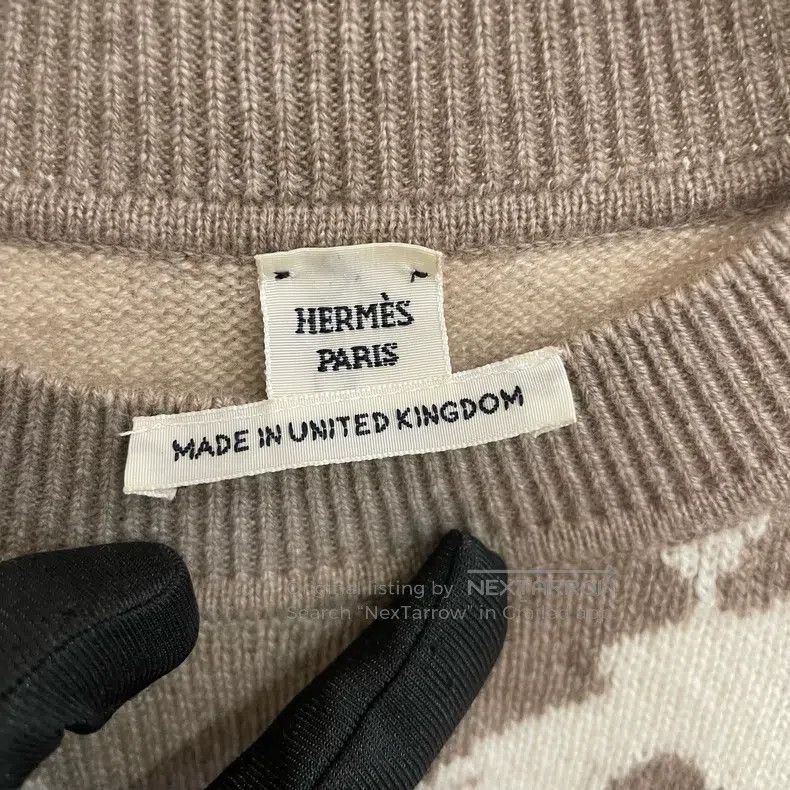 Hermes Hermes Beige and camel cashmere crewneck sweater Size S / US 4 / IT 40 - 3 Thumbnail