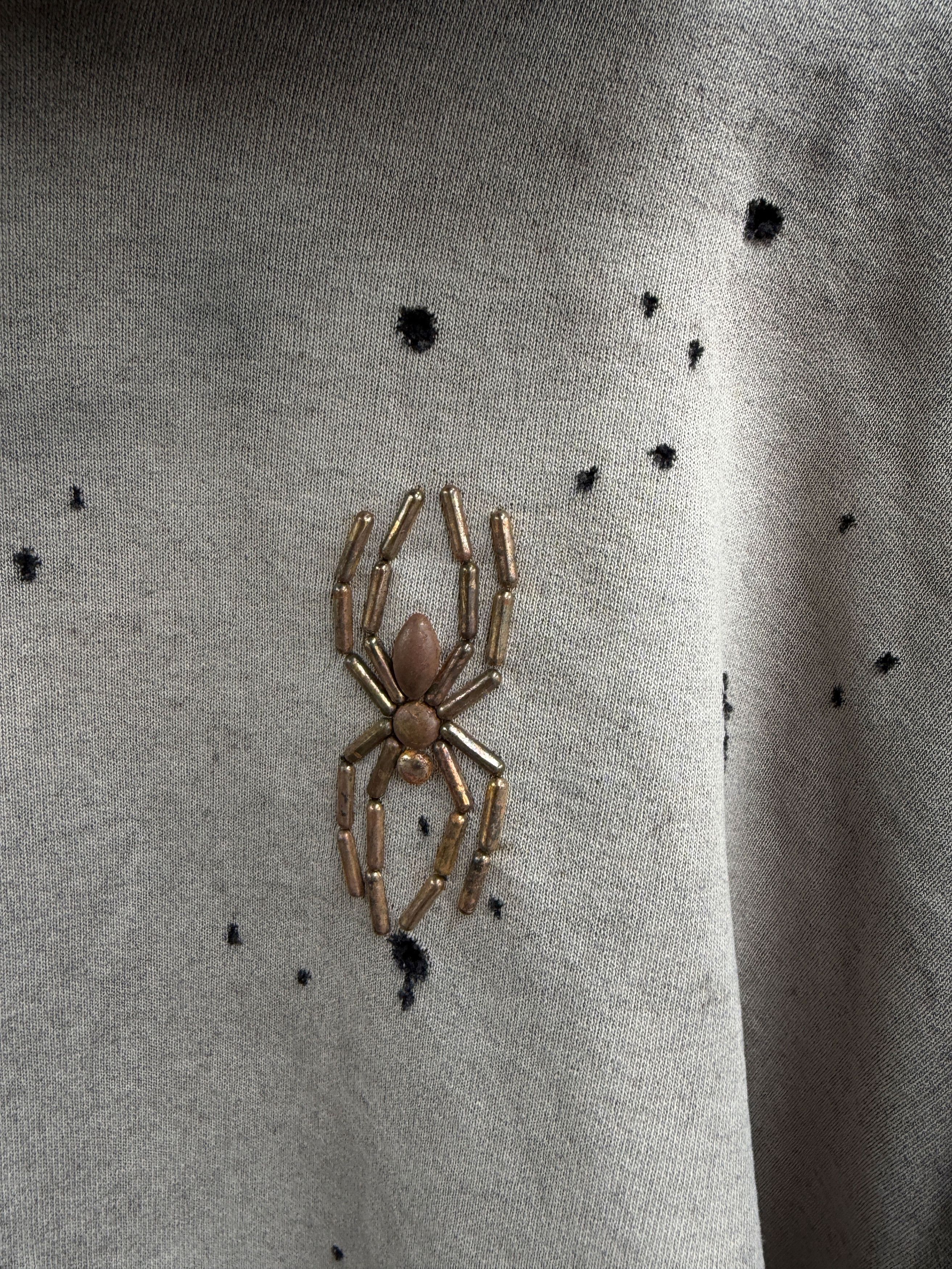 Japanese Brand XXL* Thrashed & Faded Sashiko Spider Web Hoodie Size US XXL / EU 58 / 5 - 19 Thumbnail