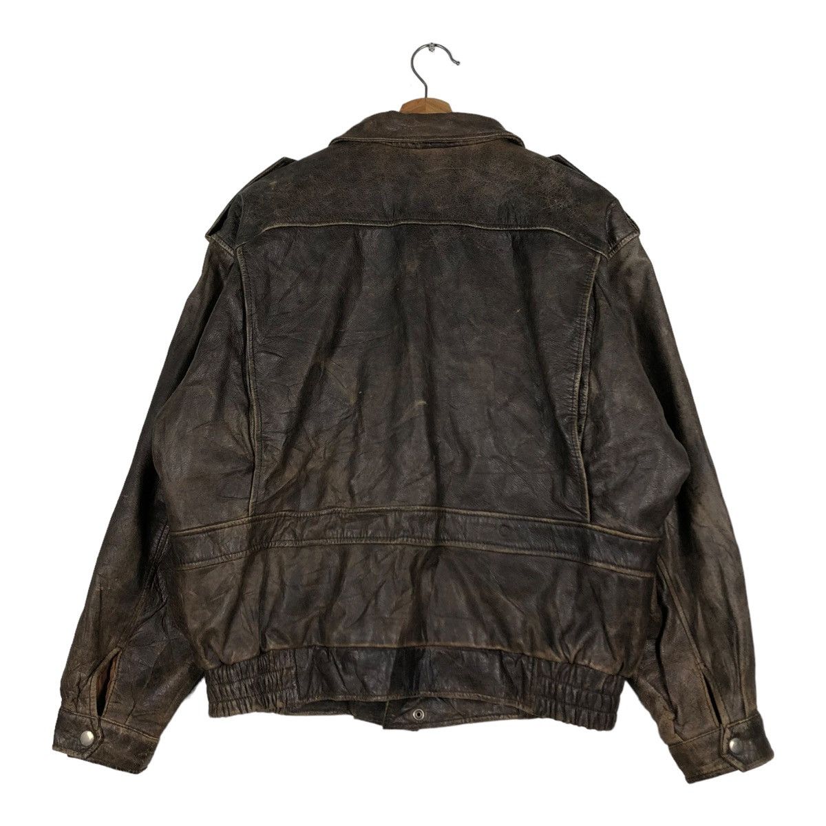 Japanese Brand 🔥VINTAGE FLY BOMBER LEATHER JACKET FOX-TROT JAPAN MADE Size US M / EU 48-50 / 2 - 8 Thumbnail