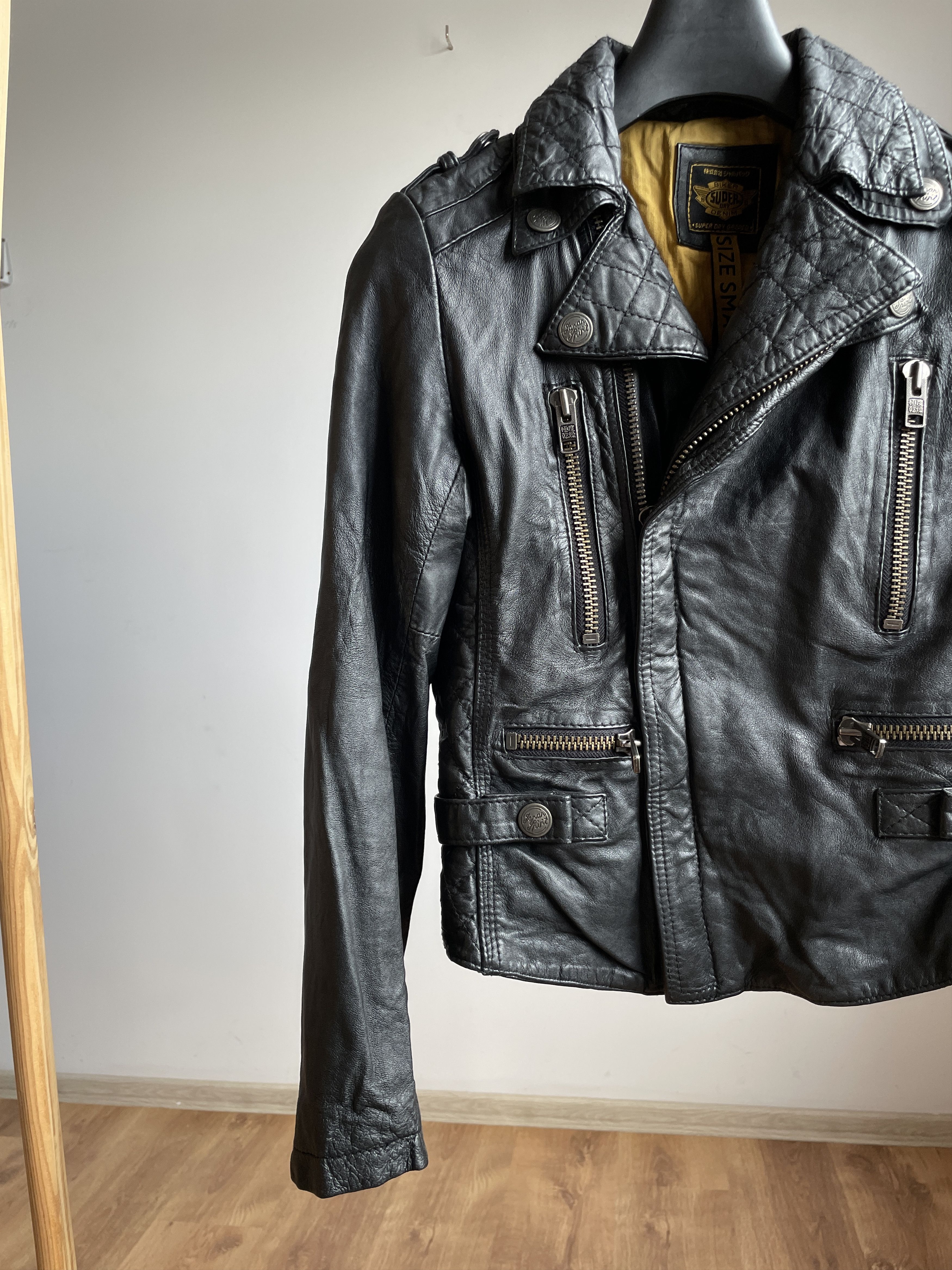 Superdry Superdry Womens Biker Leather Jacket Size S Size S / US 4 / IT 40 - 5 Thumbnail