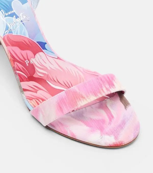 Christian Louboutin os11x0526 Miss Z 80mm Floral Sandals in Multicolor Size US 8 / IT 38 - 6 Thumbnail