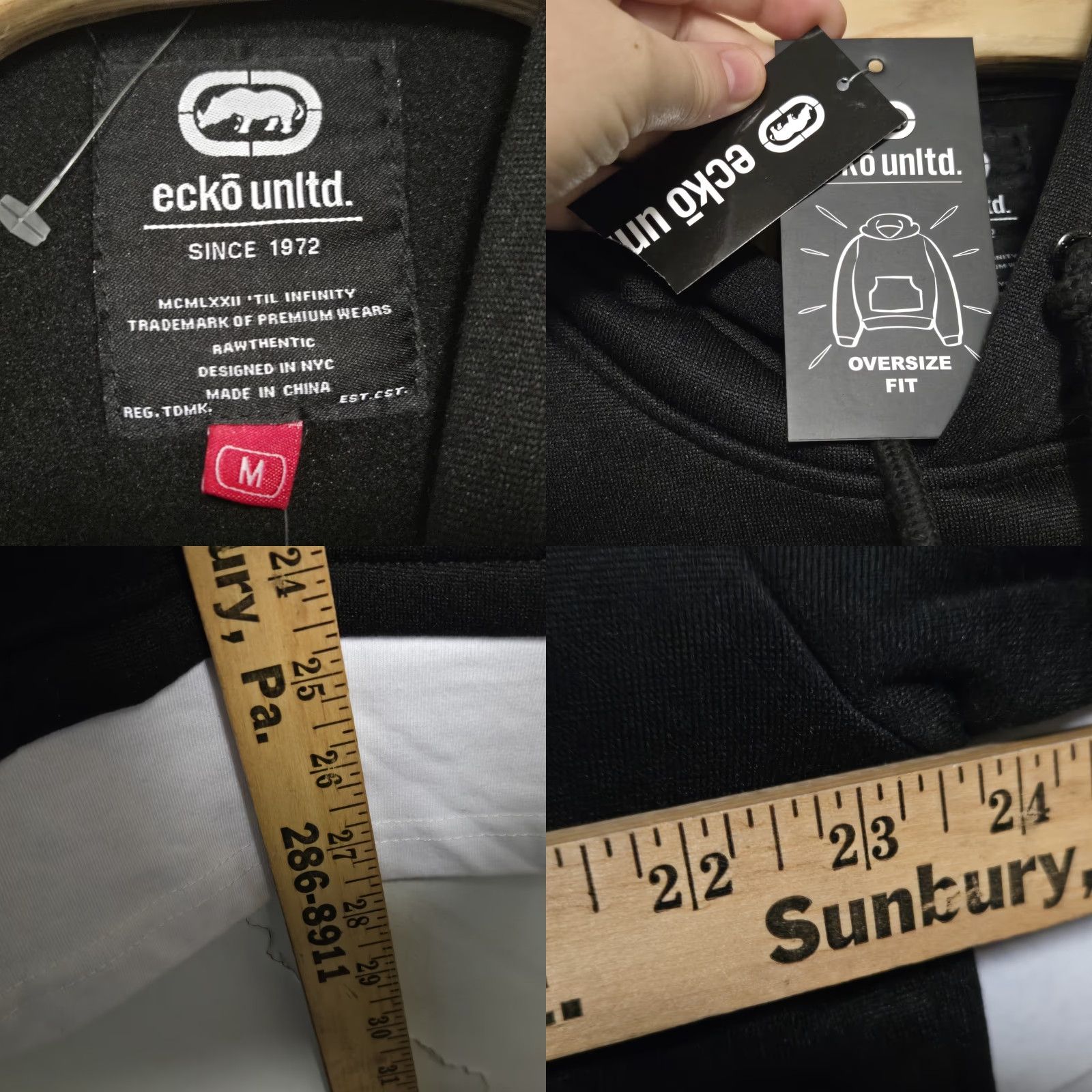Ecko Unltd. VINTAGE Ecko Unltd Rhino Hoodie Mens M Black Graphic Print Hooded Zip Pullover Pockets Embroidered Size US M / EU 48-50 / 2 - 8 Thumbnail