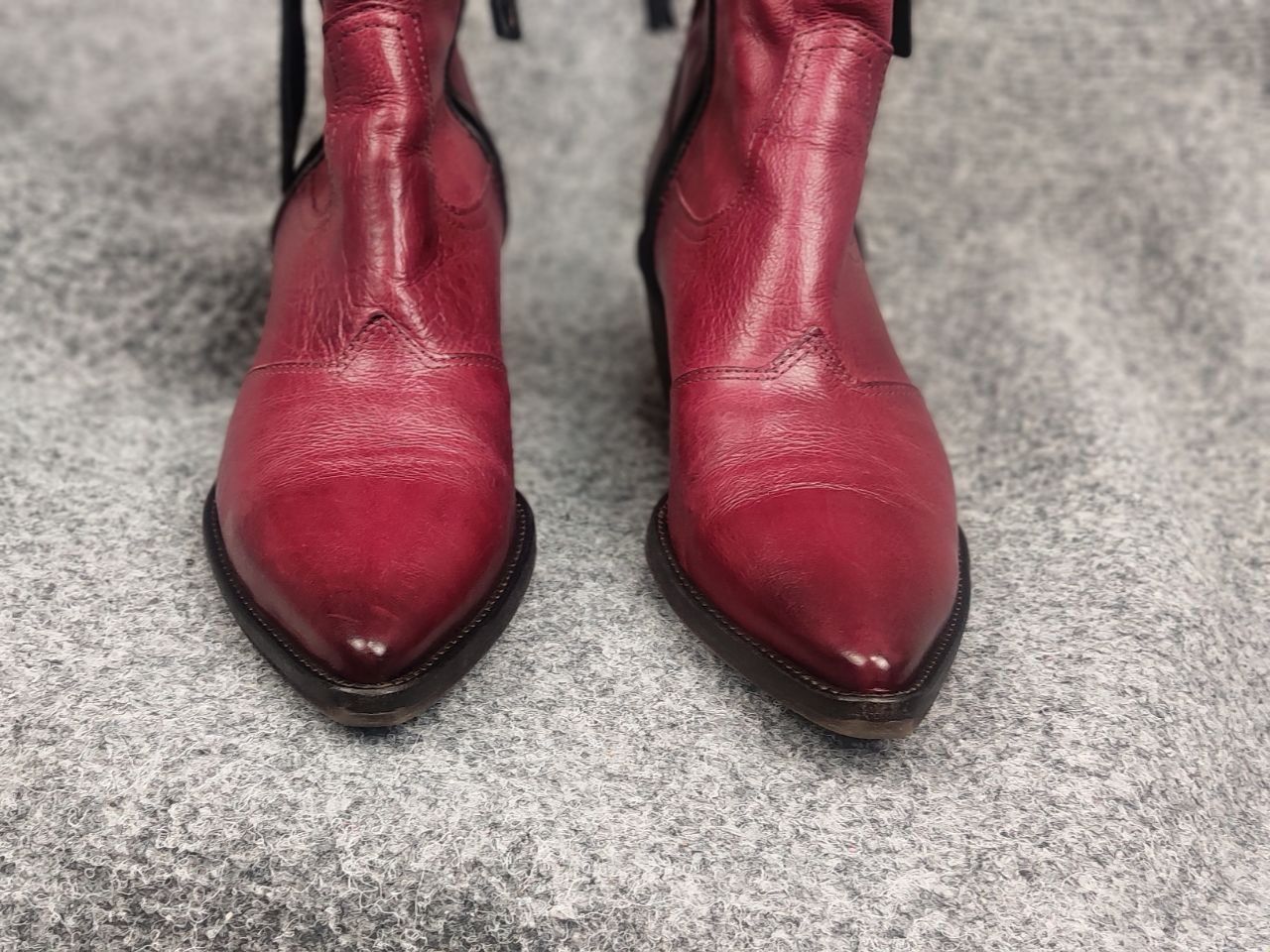 A.S.98 A.S.98 Design Charlie Red Leather Zip Ankle Western Boots Size US 9 / IT 39 - 6 Thumbnail