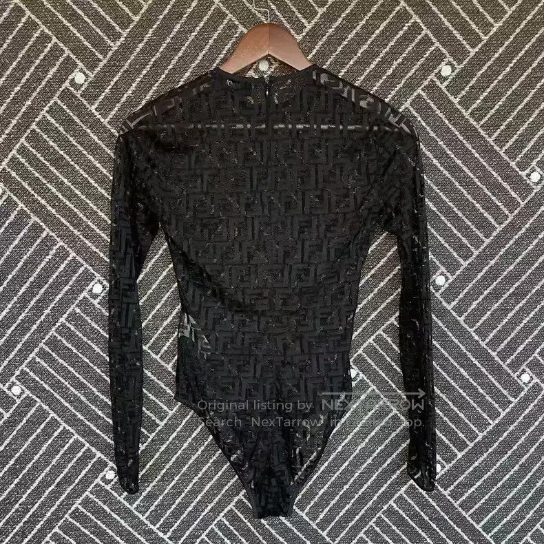 Fendi Fendi FW22 solid color all-over pattern lace fit long-slee Size S / US 4 / IT 40 - 2 Thumbnail