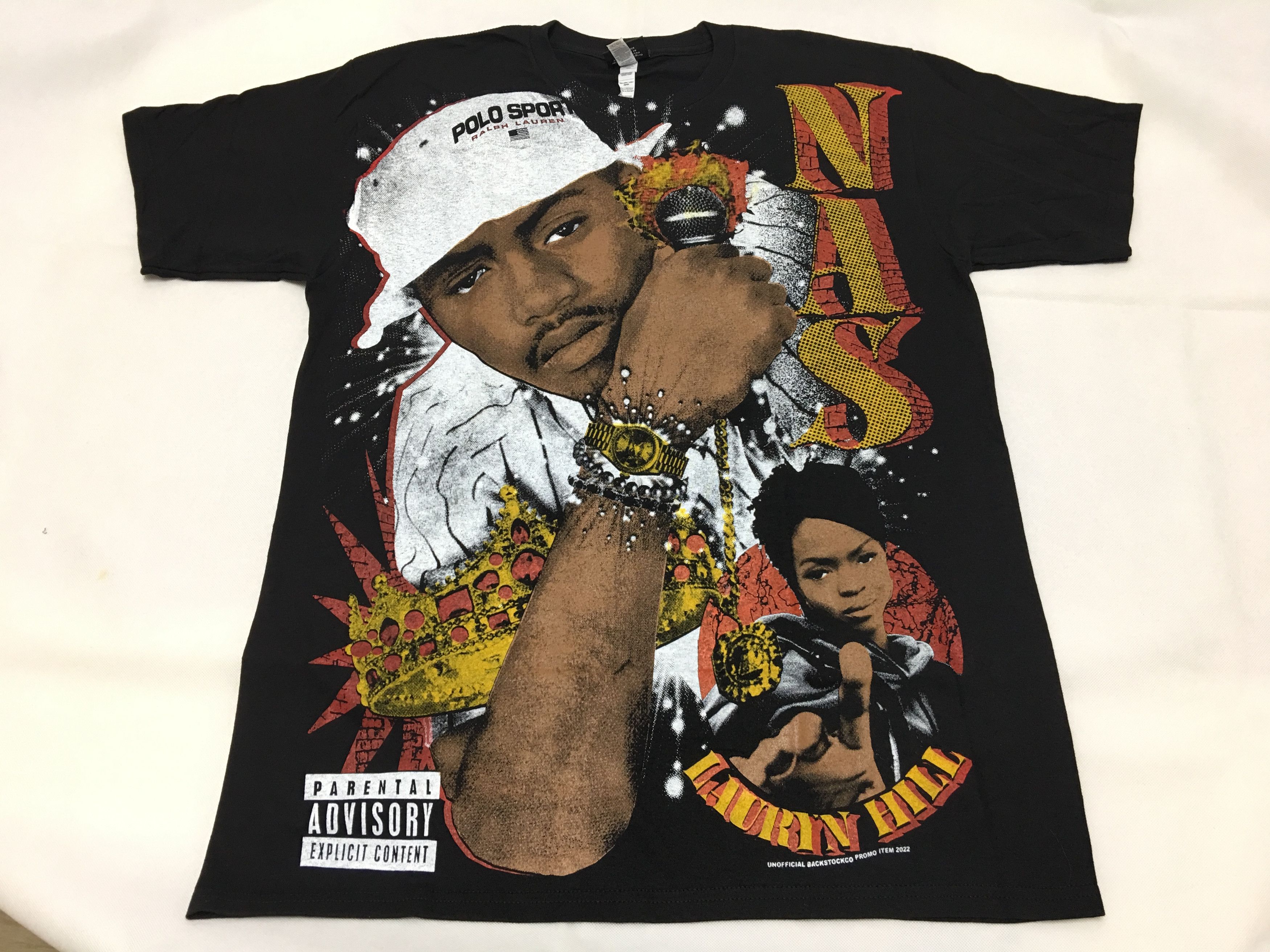 image of Band Tees x Rap Tees Backstockco Nas Lauryn Hill If I Ruled The World Tee Large in Black, Men's