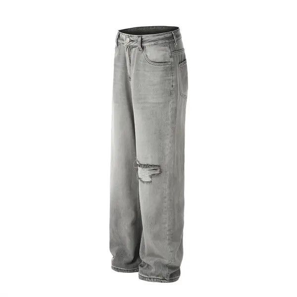 VIBE American loose hip-hop trendy washed casual ripped jeans Size US 32 / EU 48 - 2 Thumbnail