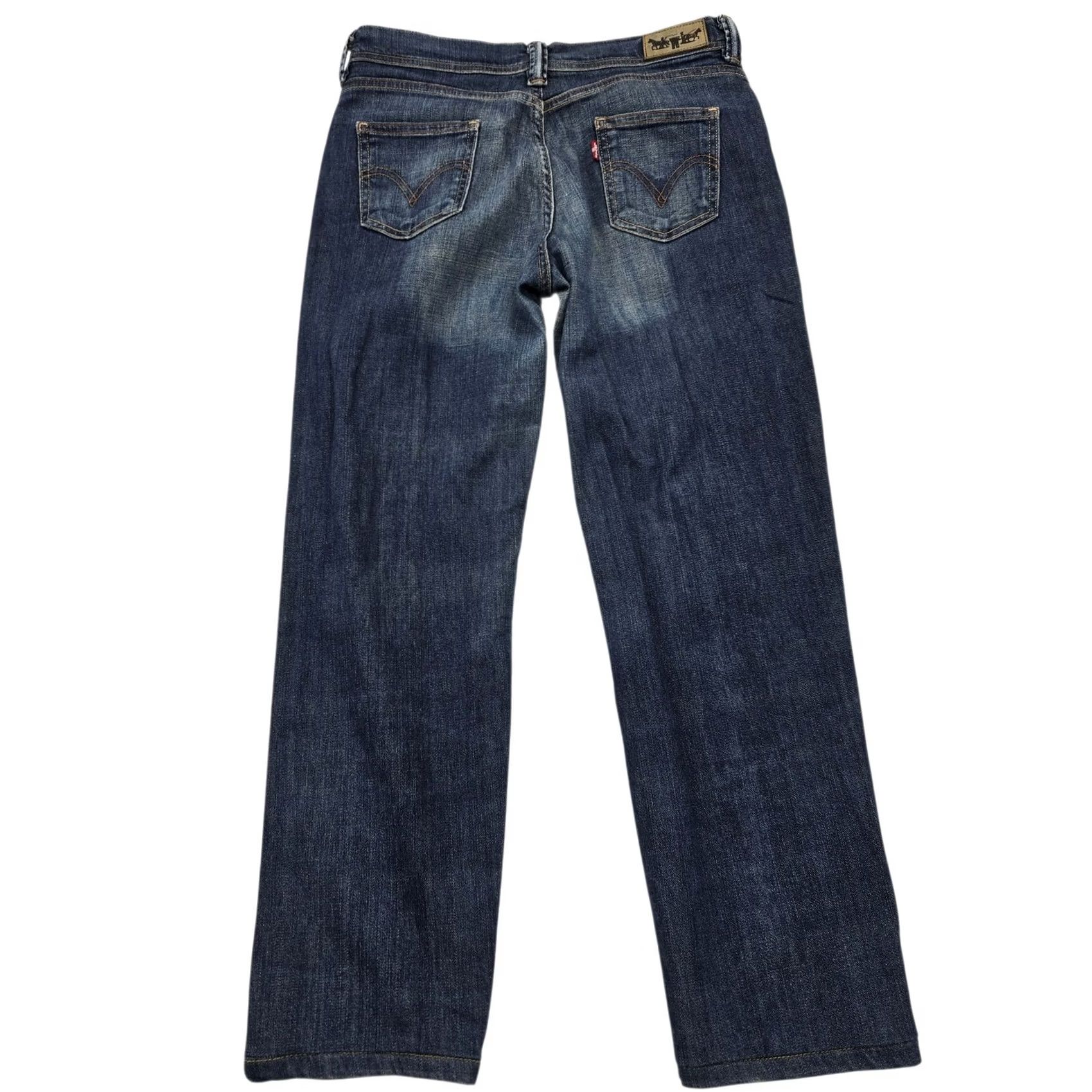 Levi's Levi's Men's Blue Straight Jeans Mid Rise Button Patch Logo 5-Pocket Regular Waist 32 Inseam 26 Denim Cotton Elastane Jeans Size US 32 / EU 48 - 2 Thumbnail