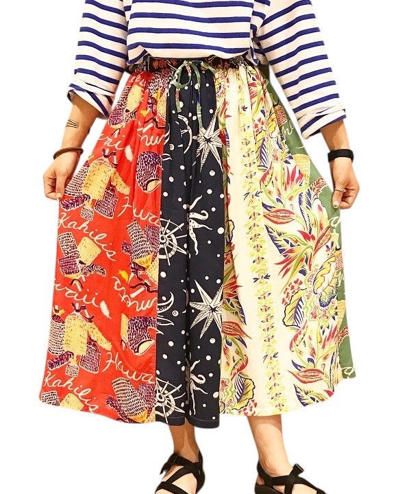 Sun Surf Sun Surf X Beams Rayon Hawaiian Midi Skirt Size 30" / US 8 / IT 44 - 1 Thumbnail