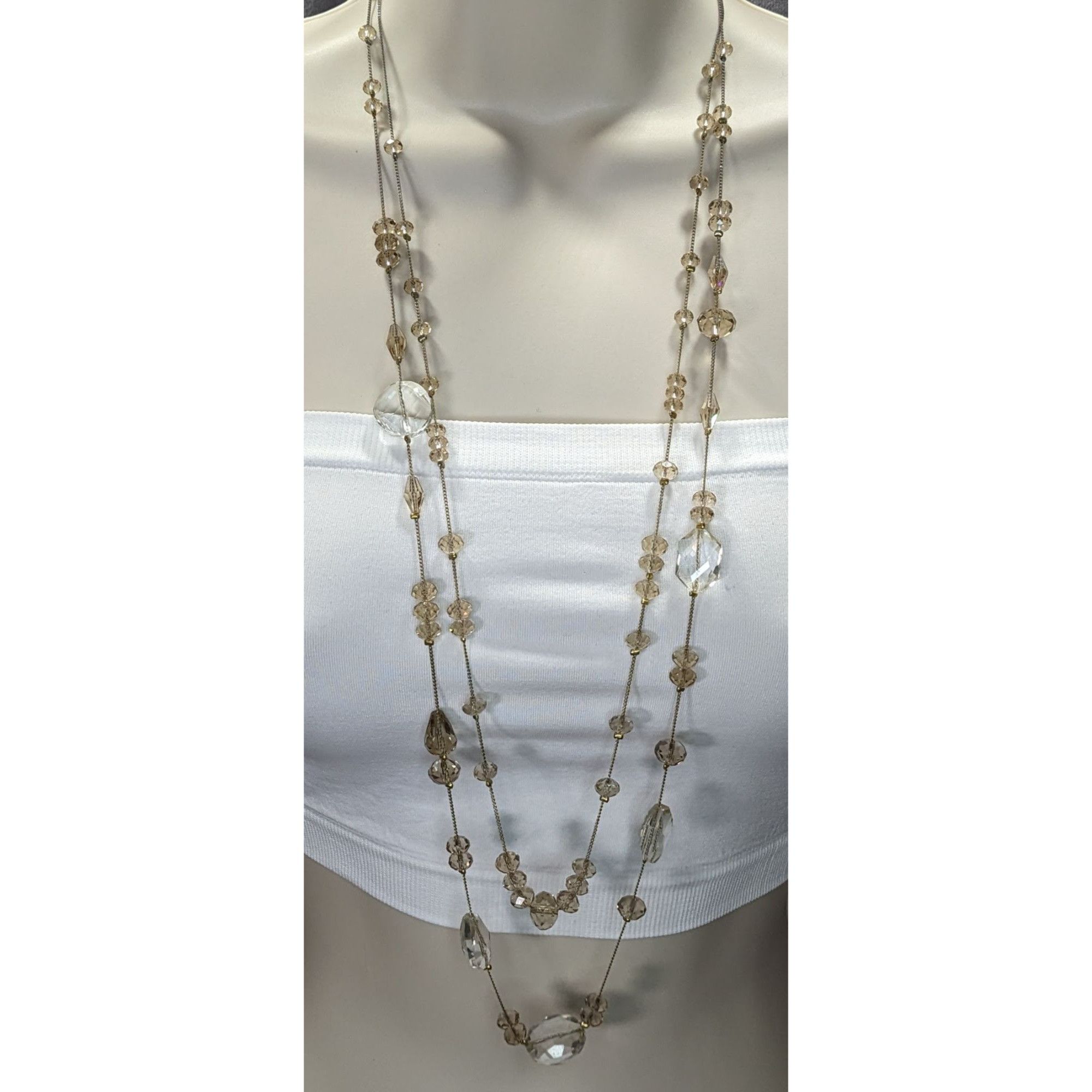 Other Elegant Glam Multi-Strand Crystal Glass Beaded Necklace Size ONE SIZE - 2 Thumbnail