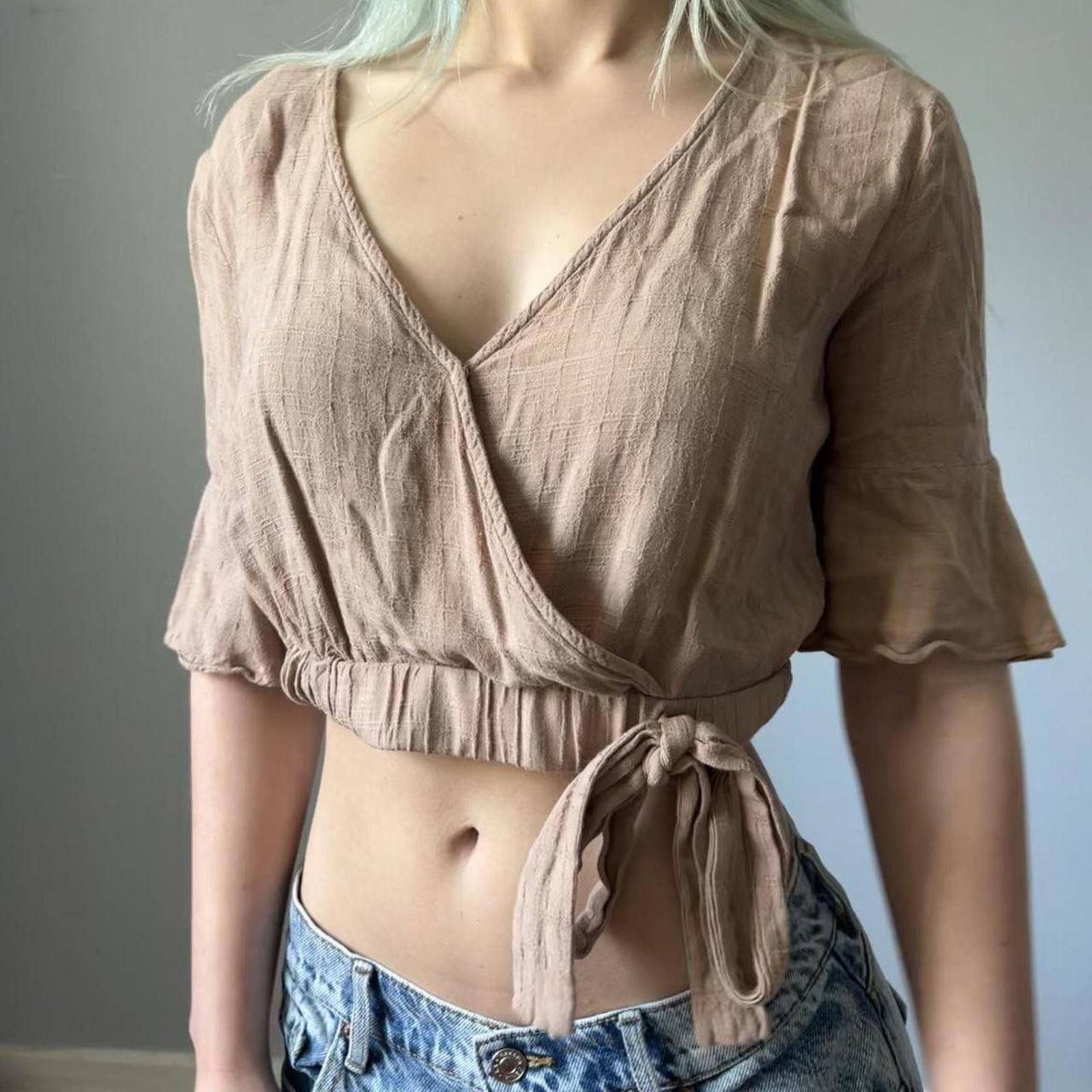 Other tan boho wrap waist crop top Size S / US 4 / IT 40 - 3 Thumbnail