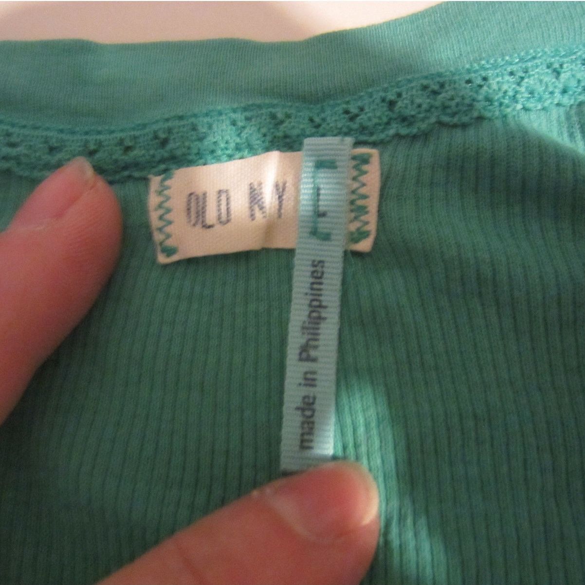 Old Navy Teal Ribbed Button-Front Tank Top Old Navy Women’s L Size L / US 10 / IT 46 - 3 Thumbnail