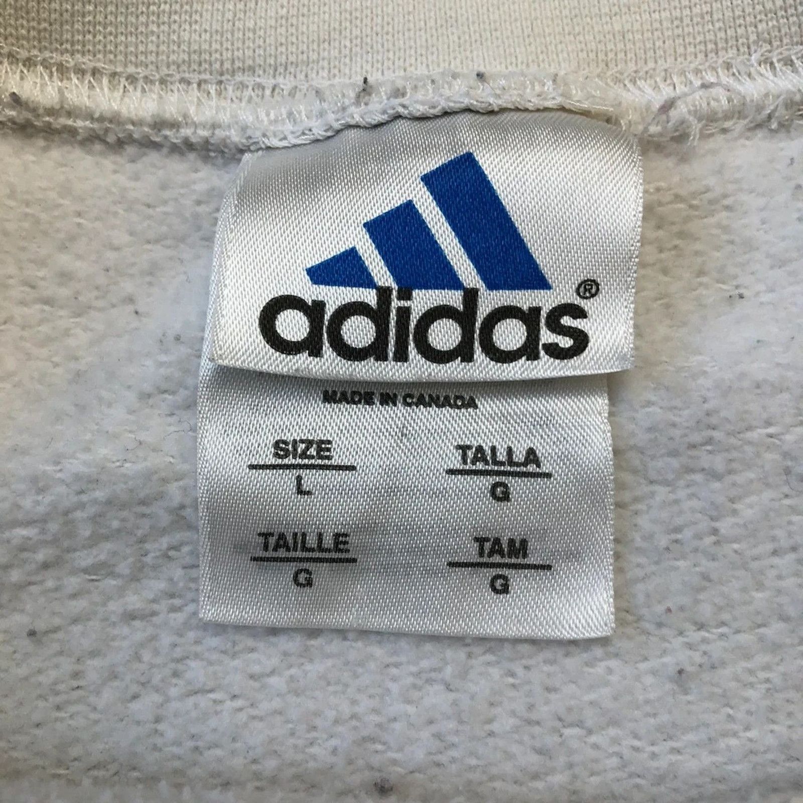 Adidas × Vintage Vintage 90s Adidas Essentials Sweatshirt Spellout Crew Size L / US 10 / IT 46 - 7 Thumbnail