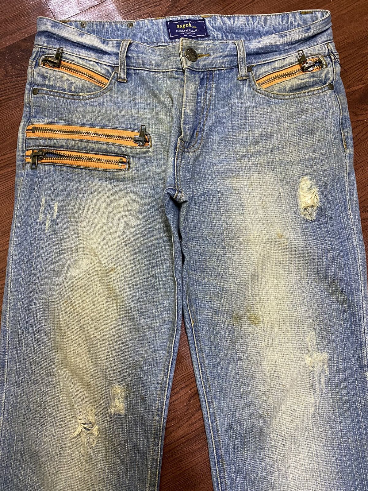 Japanese Brand Japanese Augeh Faded Multi Pocket Distressed Slim Jeans Size US 34 / EU 50 - 3 Thumbnail