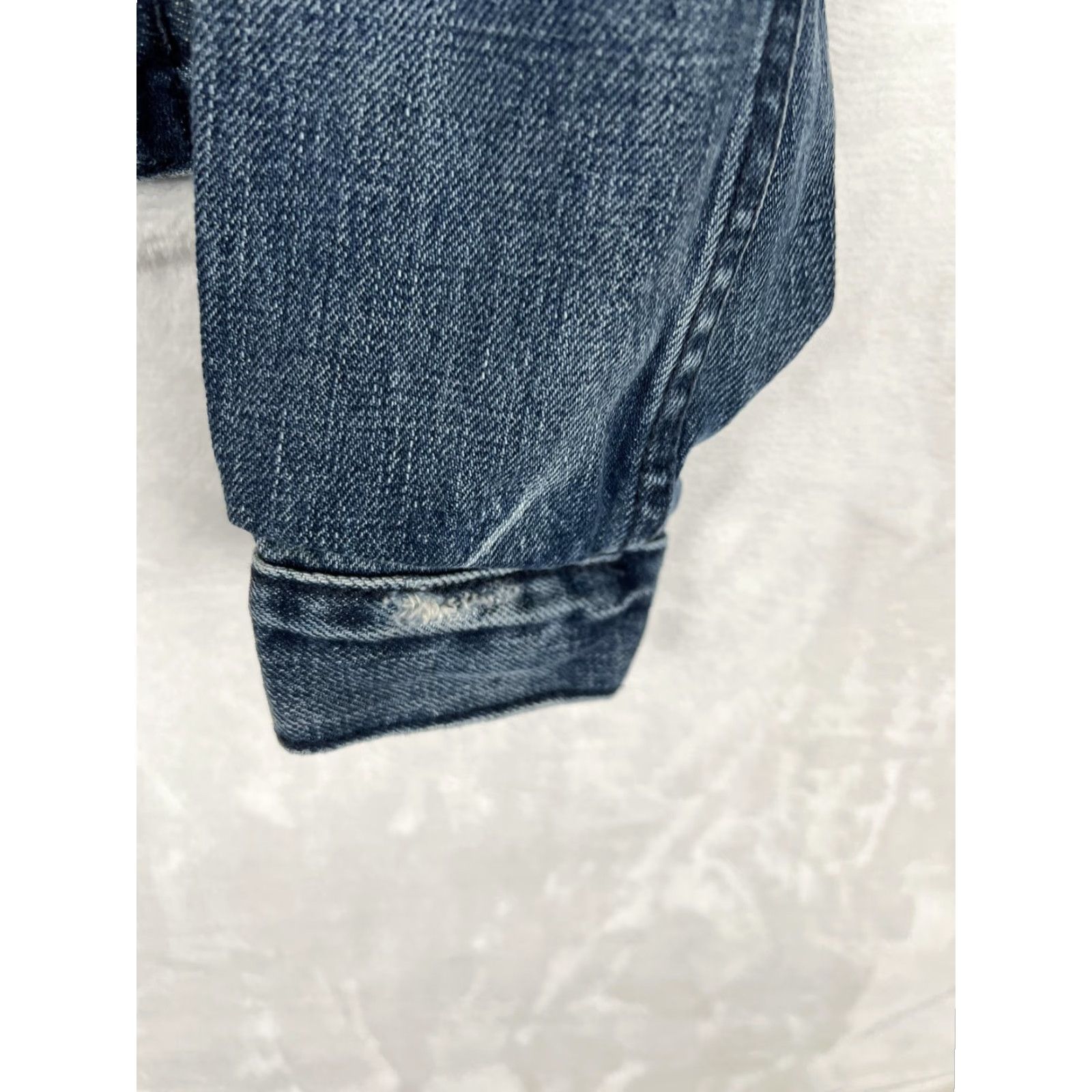Gap VINTAGE Gap 1969 Jeans Jacket Womens XS Blue Denim Trucker Button Front Distressed Jacket Size 26" / US 2 / IT 38 - 7 Thumbnail