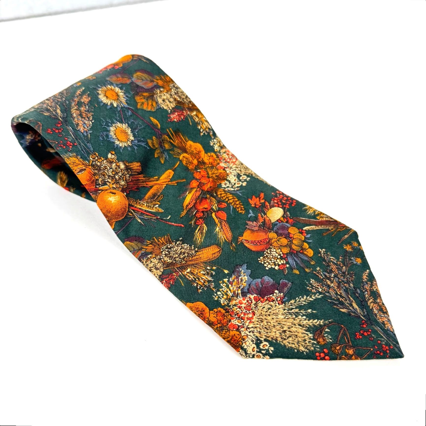 Ermenegildo Zegna Ermenegildo Zegna Silk Tie Green Floral Italy Men One Size Classic (57"-60") Size ONE SIZE - 2 Thumbnail