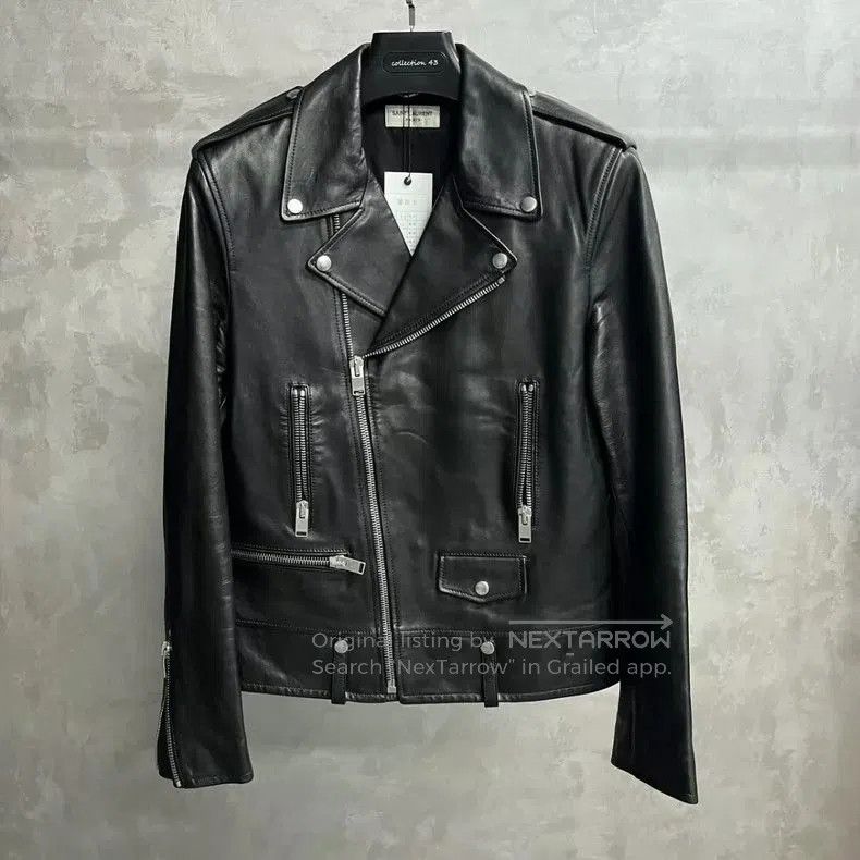 Saint Laurent Paris Saint Laurent Black Leather Biker Jacket. Size US XL / EU 56 / 4 - 1 Thumbnail