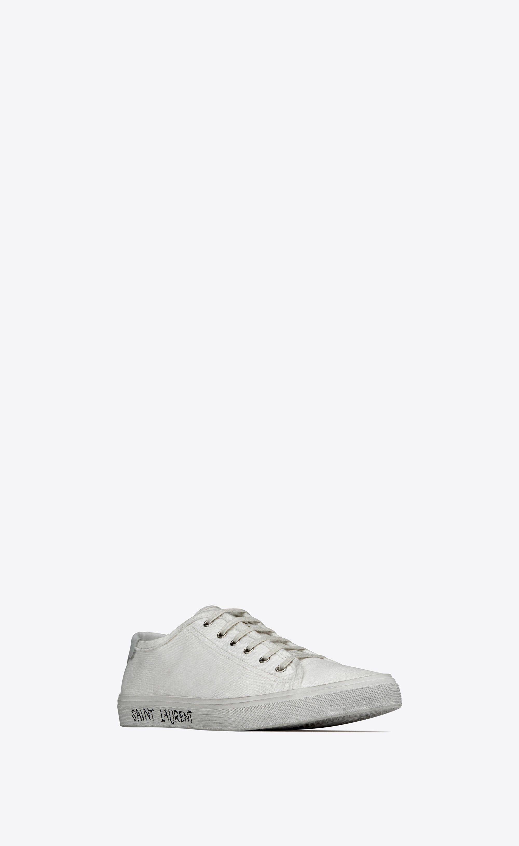 Saint Laurent Paris o1bcso1str1224 Malibu Sneakers In Canvas in White Size US 10.5 / EU 43-44 - 2 Thumbnail