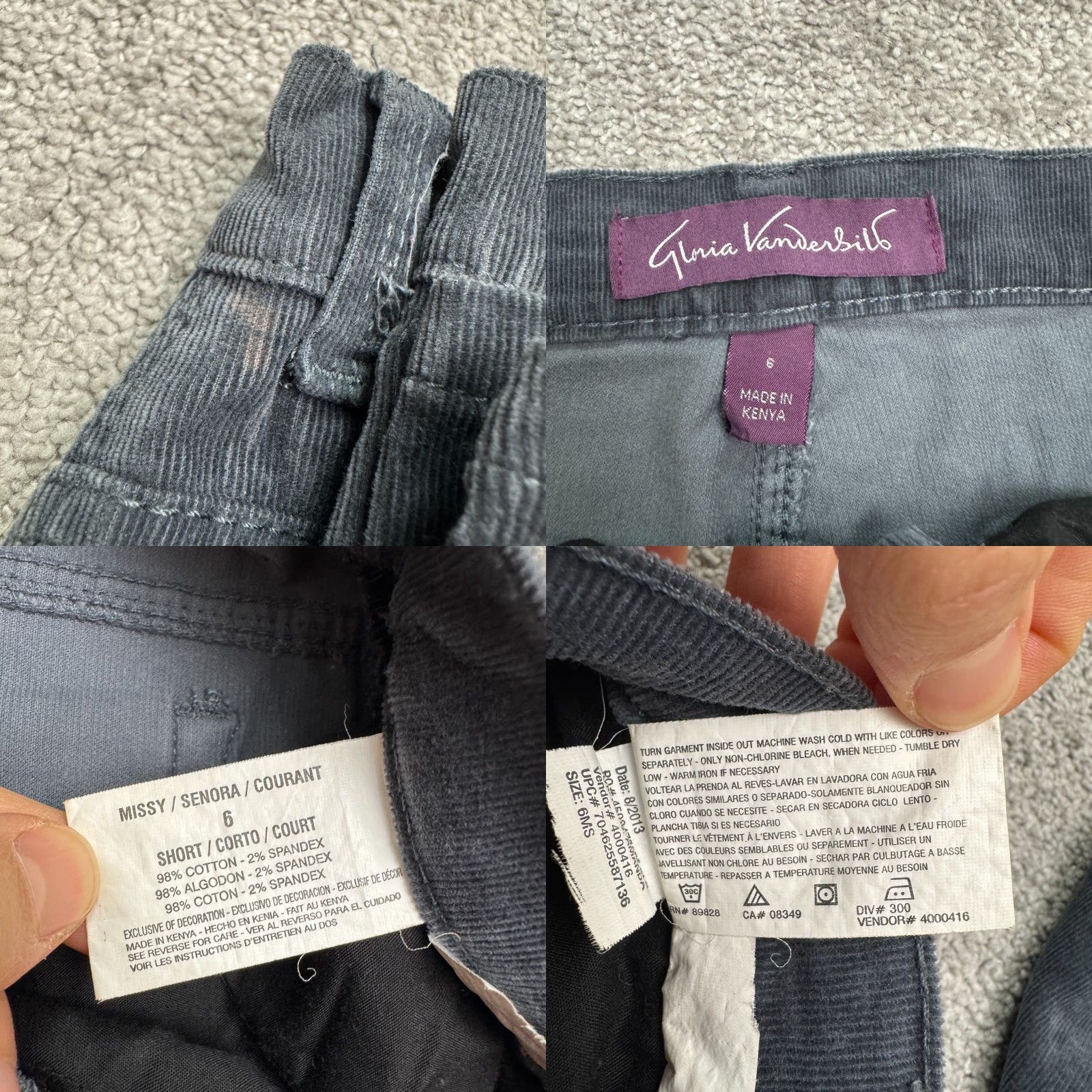 Gloria Vanderbilt Gloria Vanderbilt Amanda Corduroy Straight Leg Pants Womens 6 Short Nay Blue Size 28" / US 6 / IT 42 - 8 Thumbnail