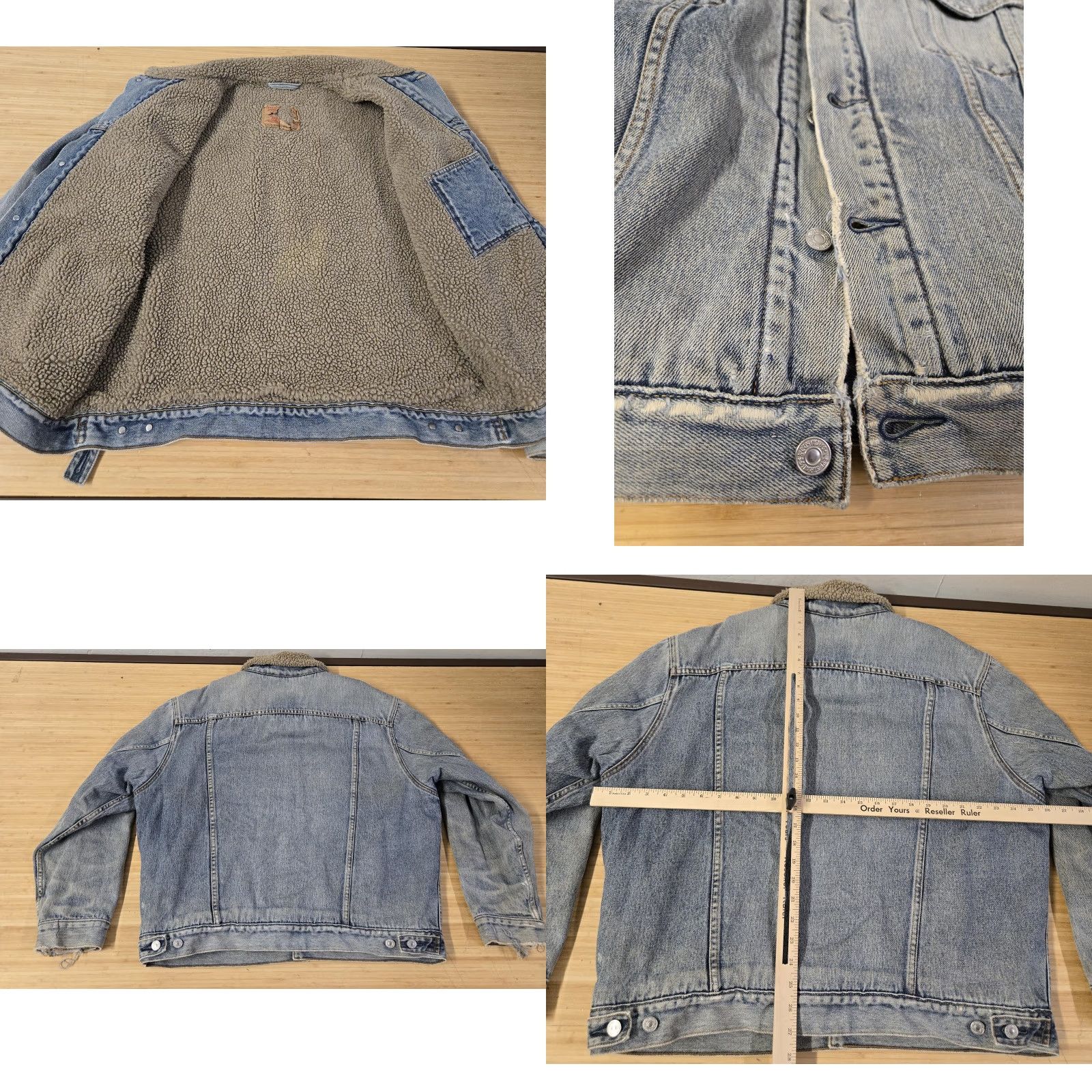 Levi's VINTAGE Levi's Trucker Jacket Mens XL Blue Denim Sherpa Lined Distressed 90s Bomber Style Button Front Fisher? Size US XL / EU 56 / 4 - 8 Thumbnail