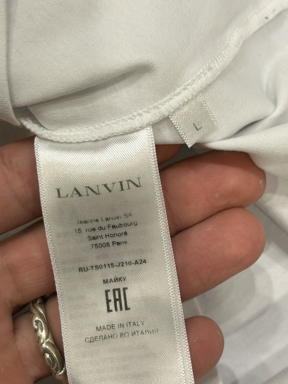 Lanvin Lanvin Embroidered Tee - White Size US L / EU 52-54 / 3 - 6 Thumbnail