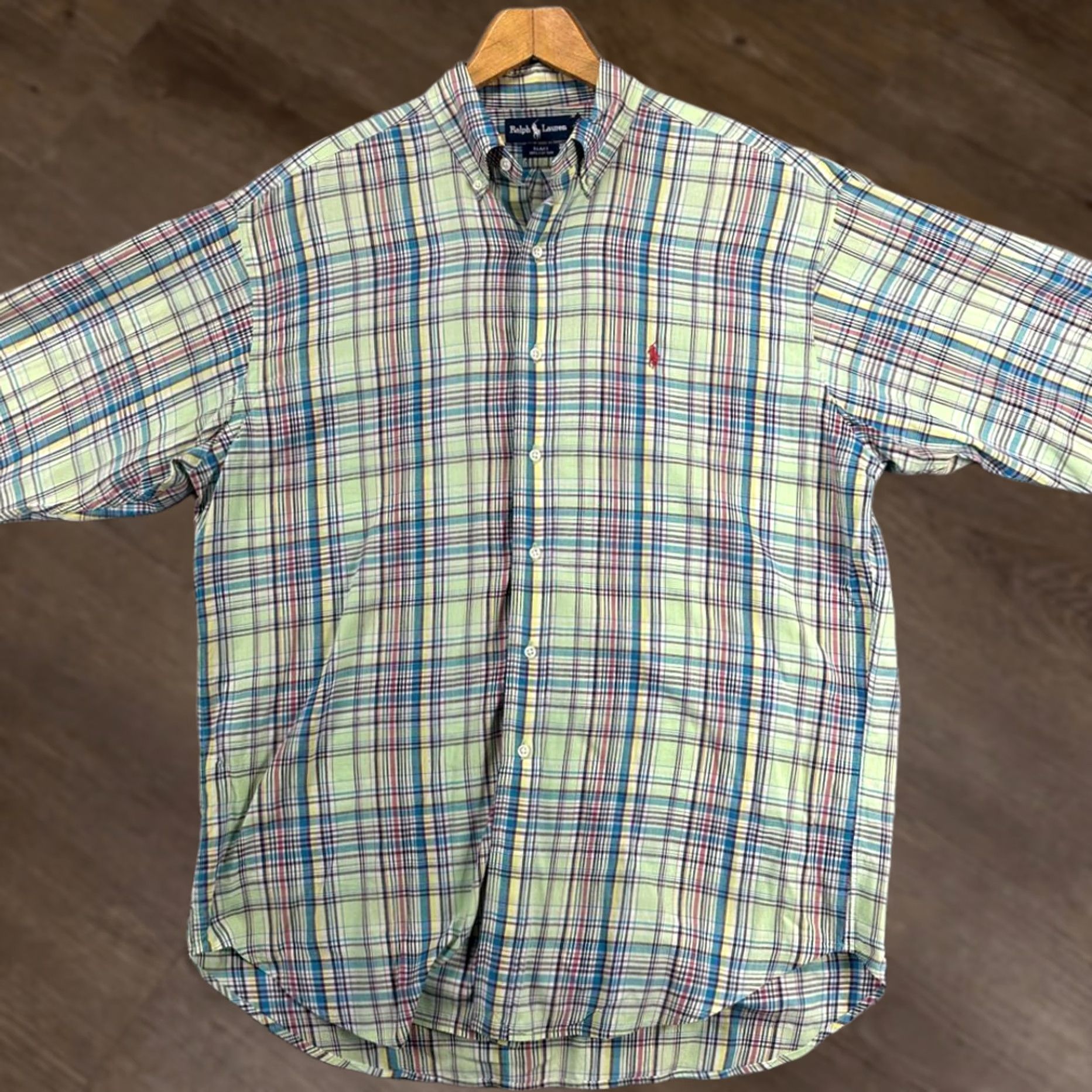 Ralph Lauren VINTAGE Ralph Lauren Blake Button-Down Shirt Mens Large Green Multi Plaid Pony Size US L / EU 52-54 / 3 - 1 Thumbnail
