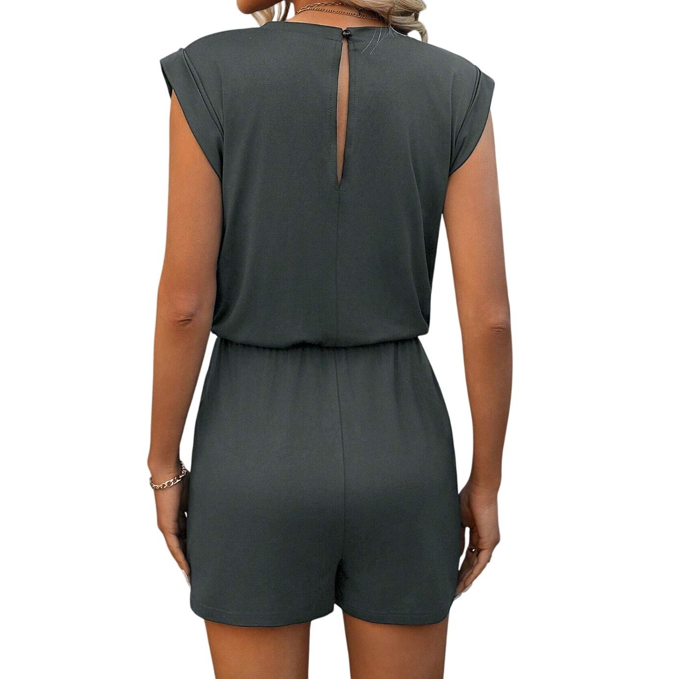 Shein Sleeveless Jumpsuit With Waist Cinched in Gray, Size M Size 30" / US 8 / IT 44 - 2 Thumbnail