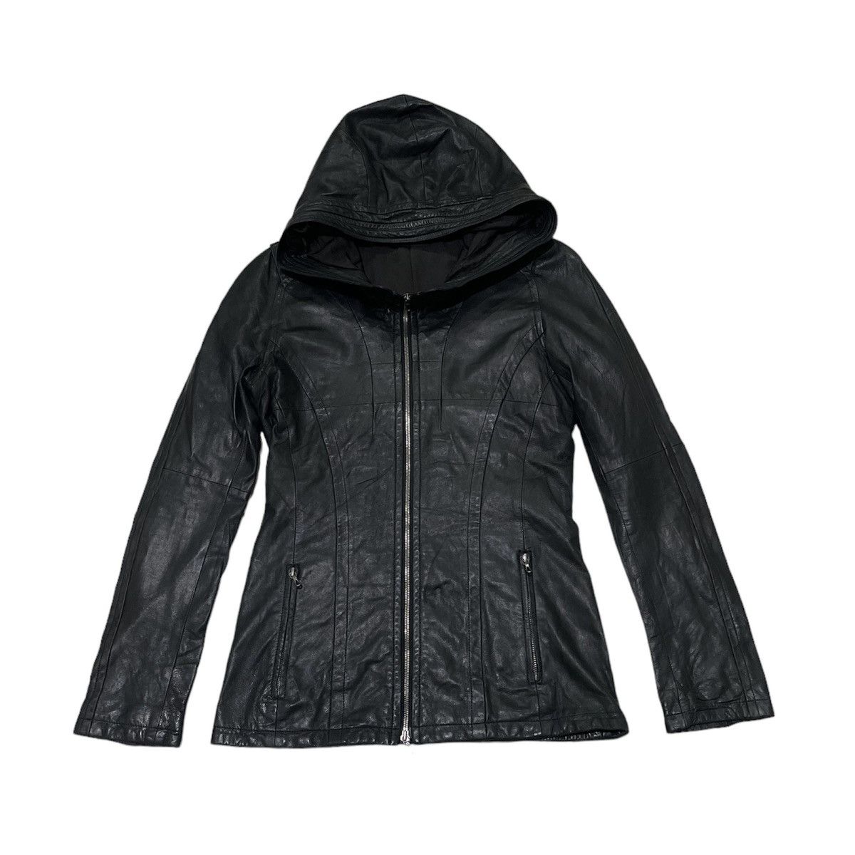image of Julius F/w 2010 Bono Hooded Leather Jacket in Black, Men's (Size Small)