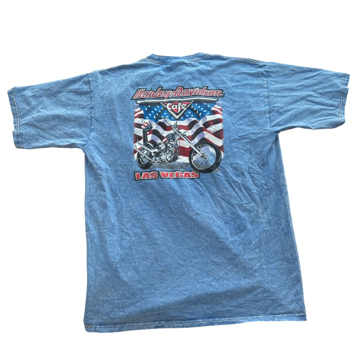 Harley Davidson STONE WASH VINTAGE 90s HARLEY DAVIDSON CAFE T SHIRT Size US XL / EU 56 / 4 - 1 Thumbnail