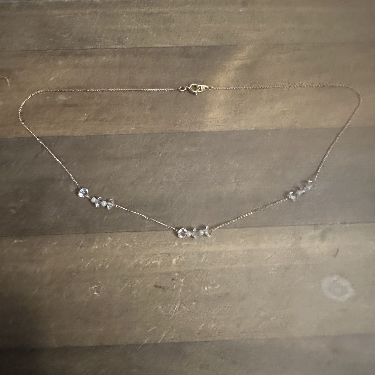 Vintage Vintage gold tone chain with clear crystals Size ONE SIZE - 2 Thumbnail